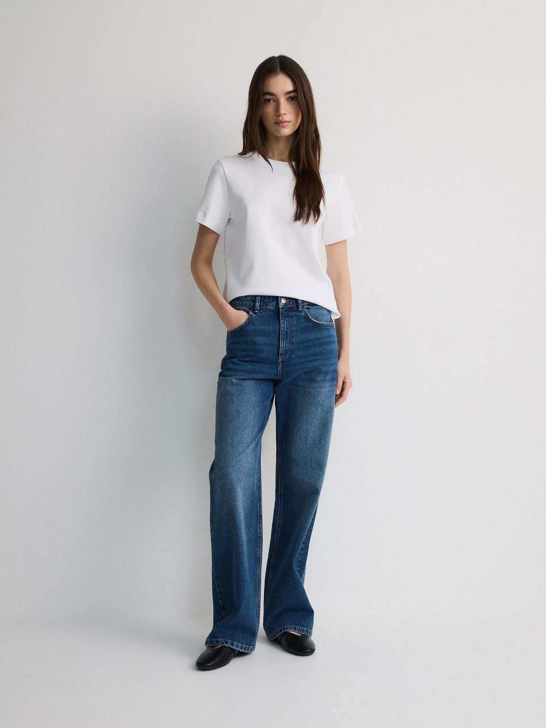 Blue Light Wash Wide-Leg Jeans, , large image number 2
