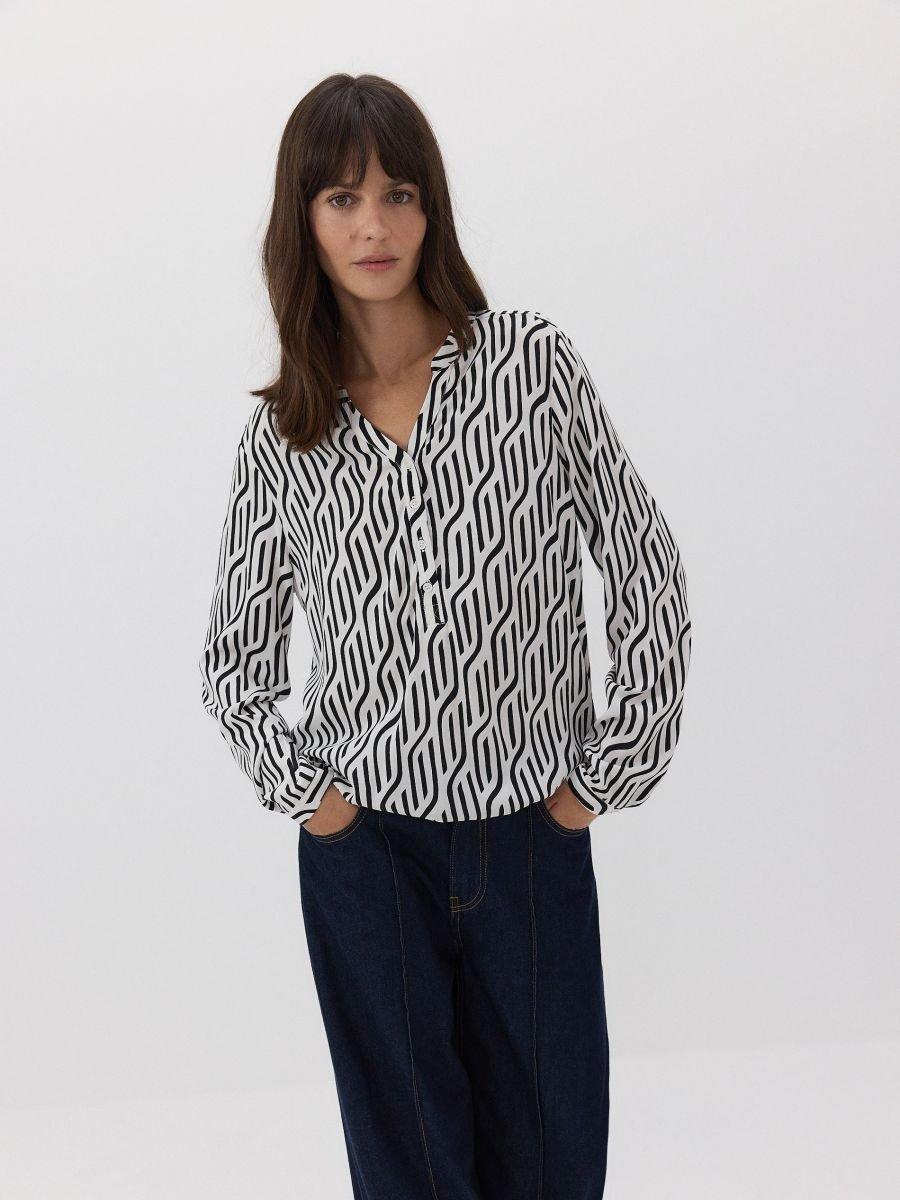 Black Viscose Blouse, , large image number 0
