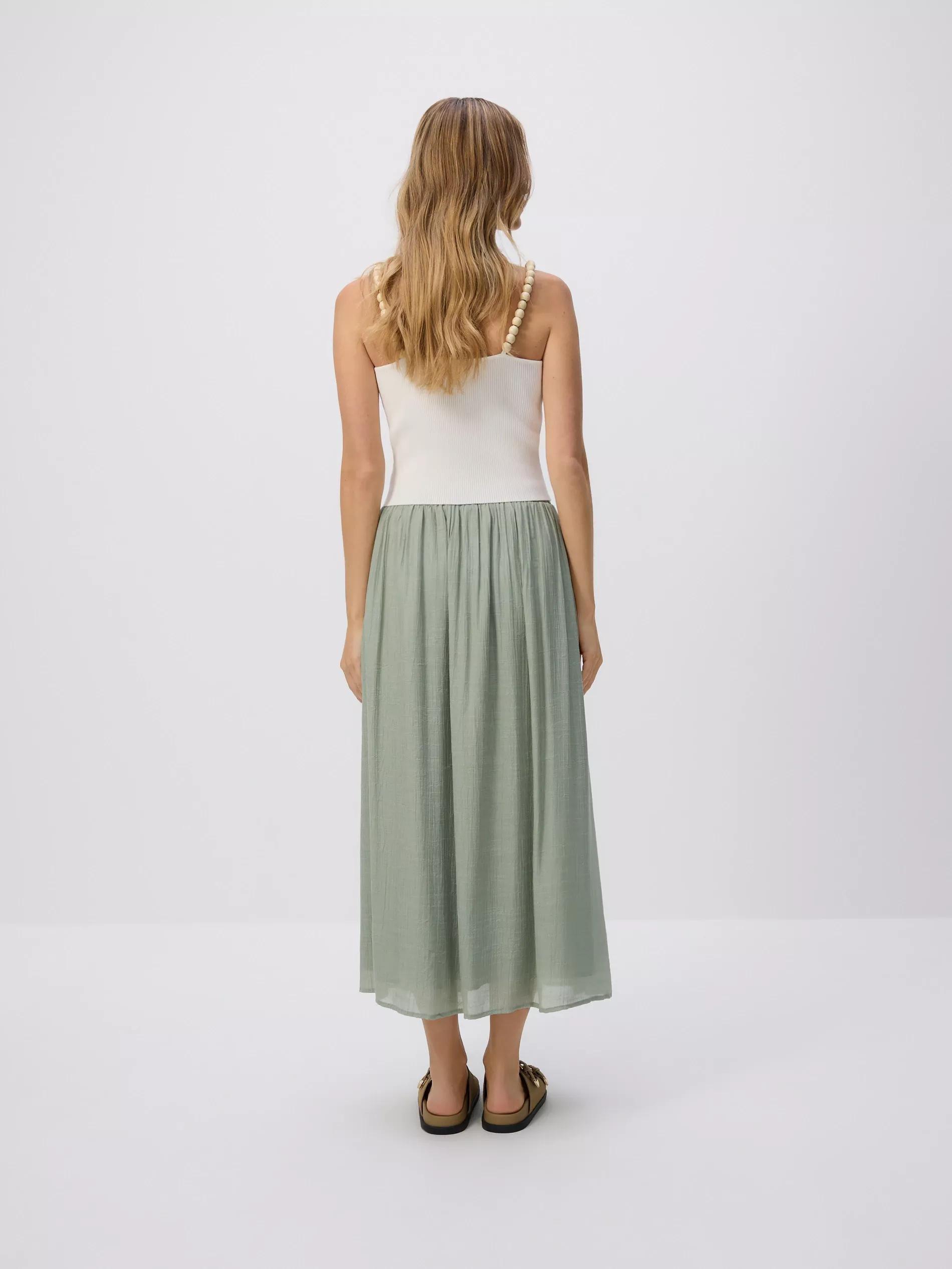 Green Maxi Skirt With Tie Detail, , large image number 3