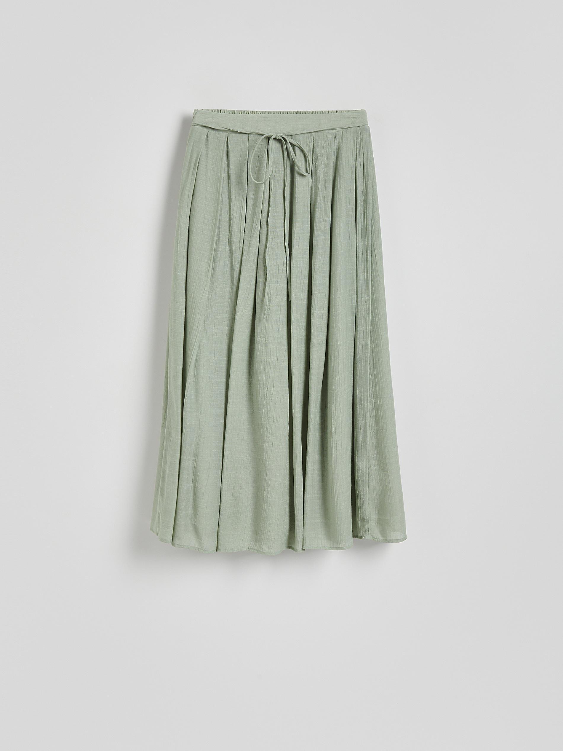 Green Maxi Skirt With Tie Detail, , large image number 4
