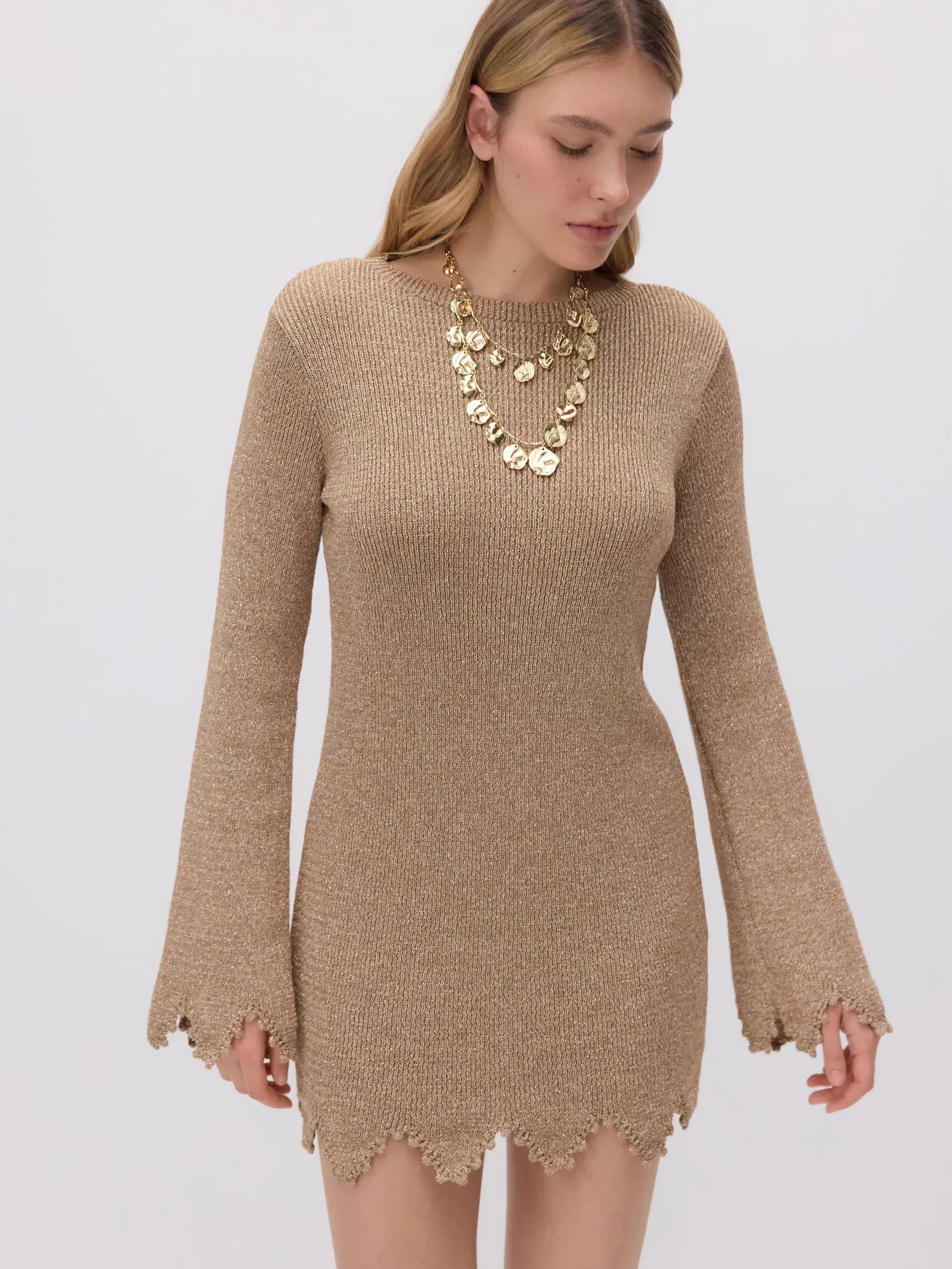 GOLDEN Jersey mini dress, Golden, large image number 1