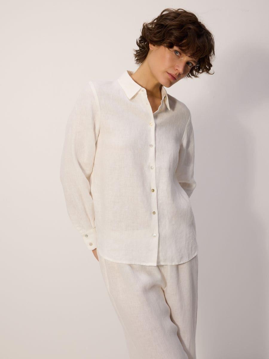 White Linen Shirt, , large image number 0