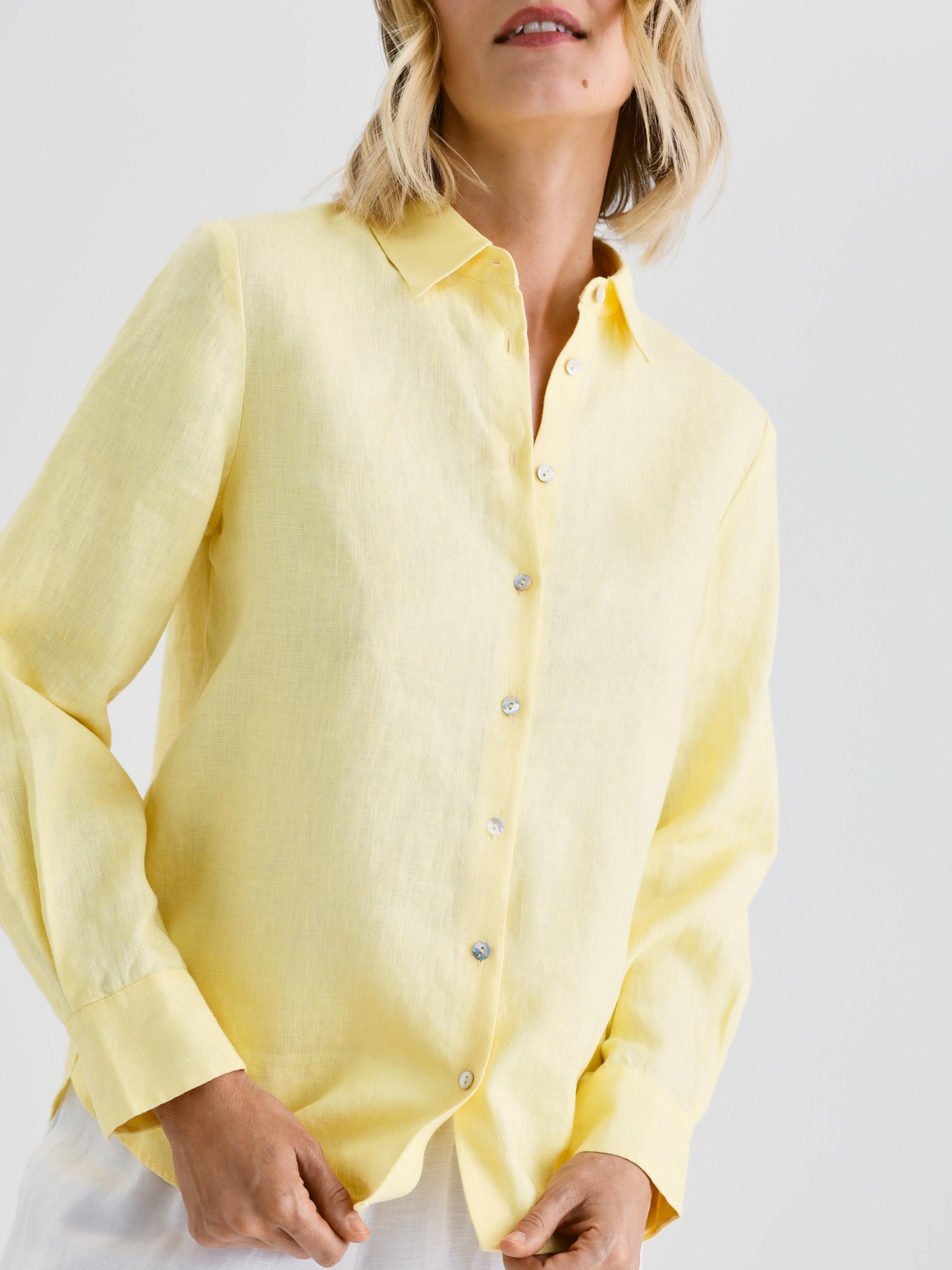 Yellow Linen Shirt, , large image number 0