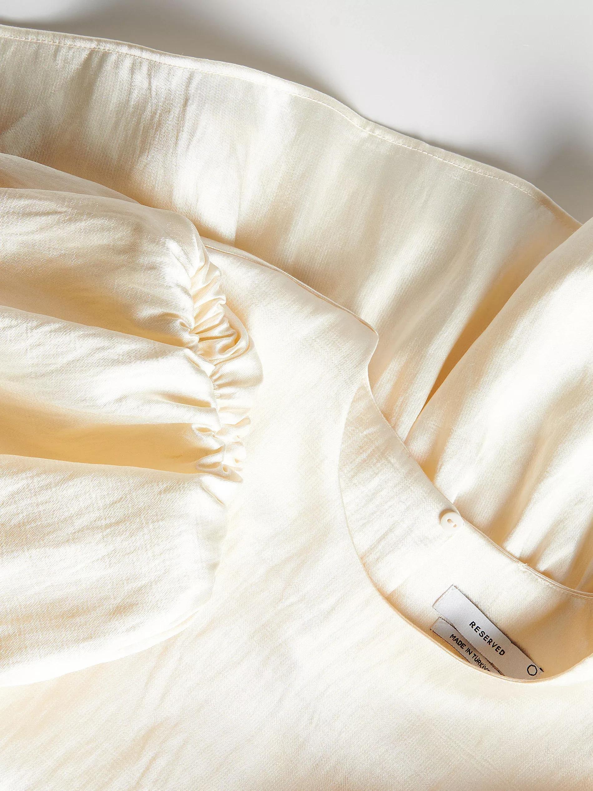 Cream Top With Peplum Hem, , large image number 5