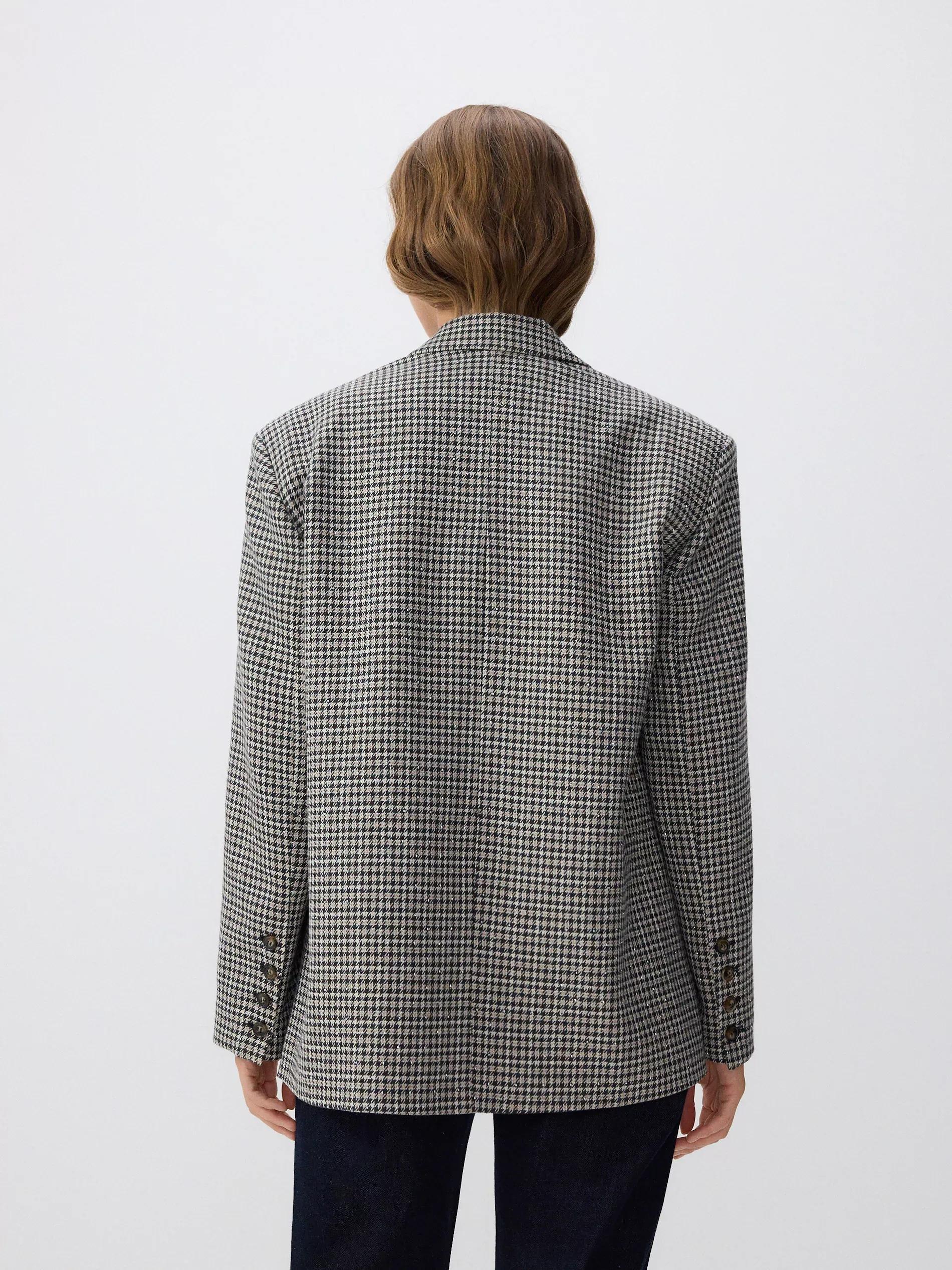 Multicolour Checked Oversized Blazer, , large image number 3