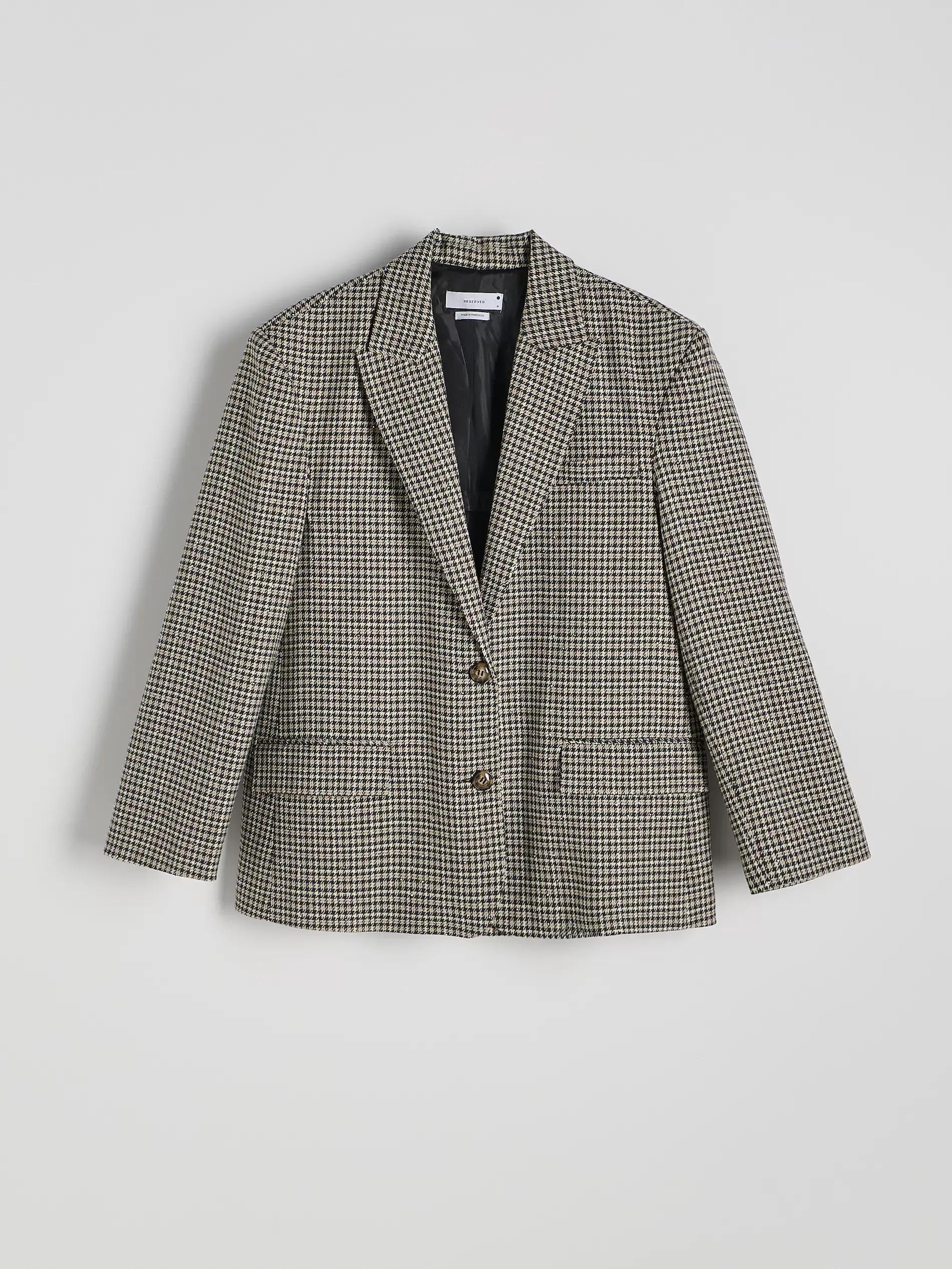 Multicolour Checked Oversized Blazer, , large image number 5