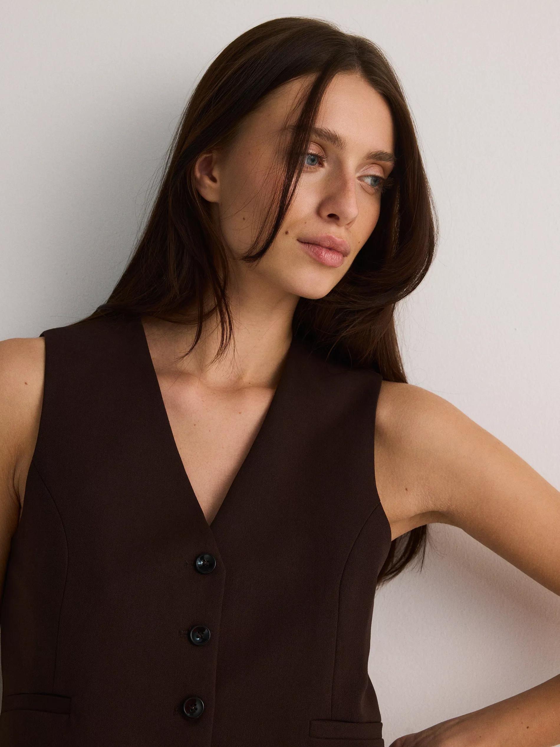 Brown Classic Vest, , large image number 0