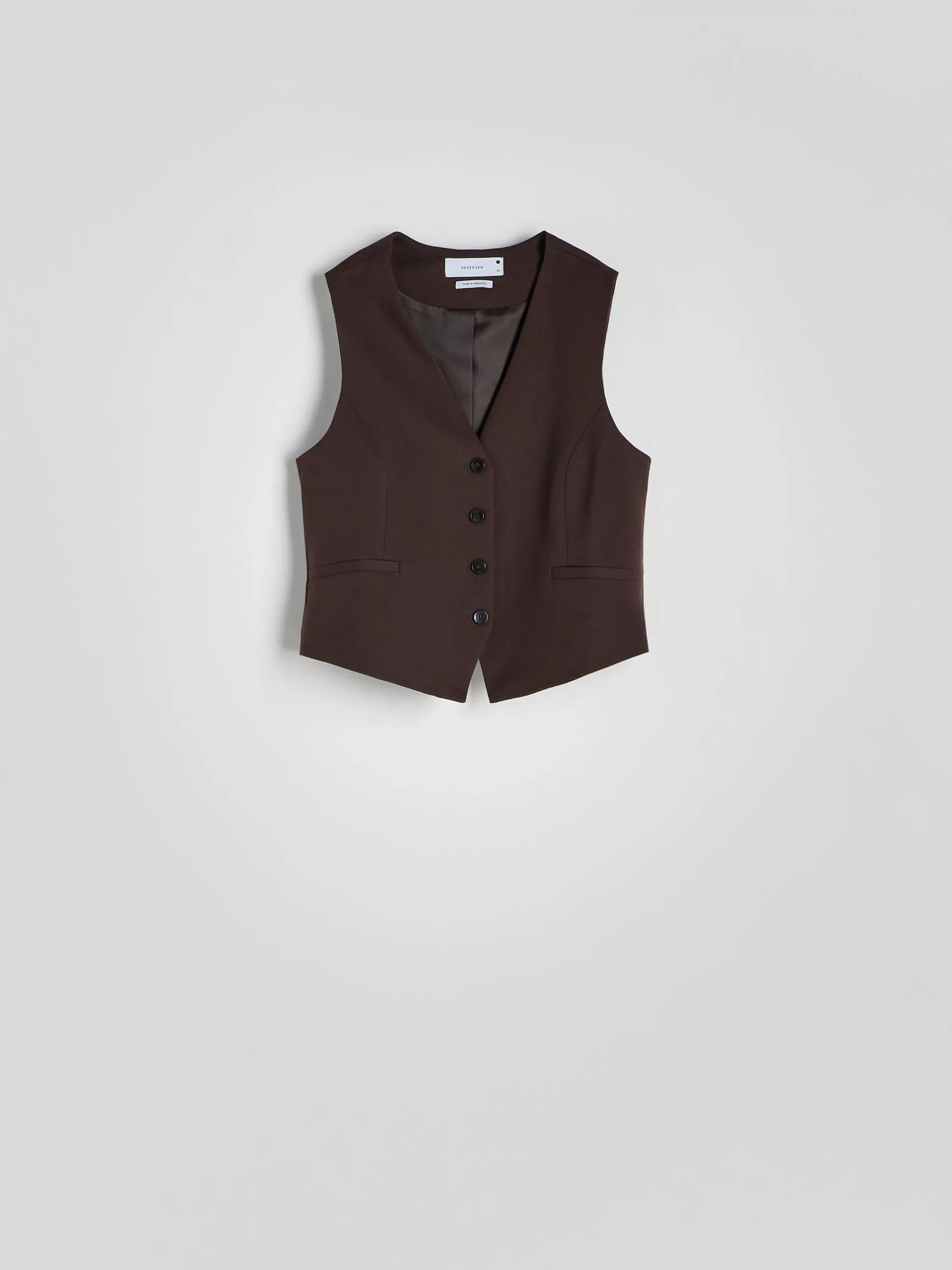 Brown Classic Vest, , large image number 3