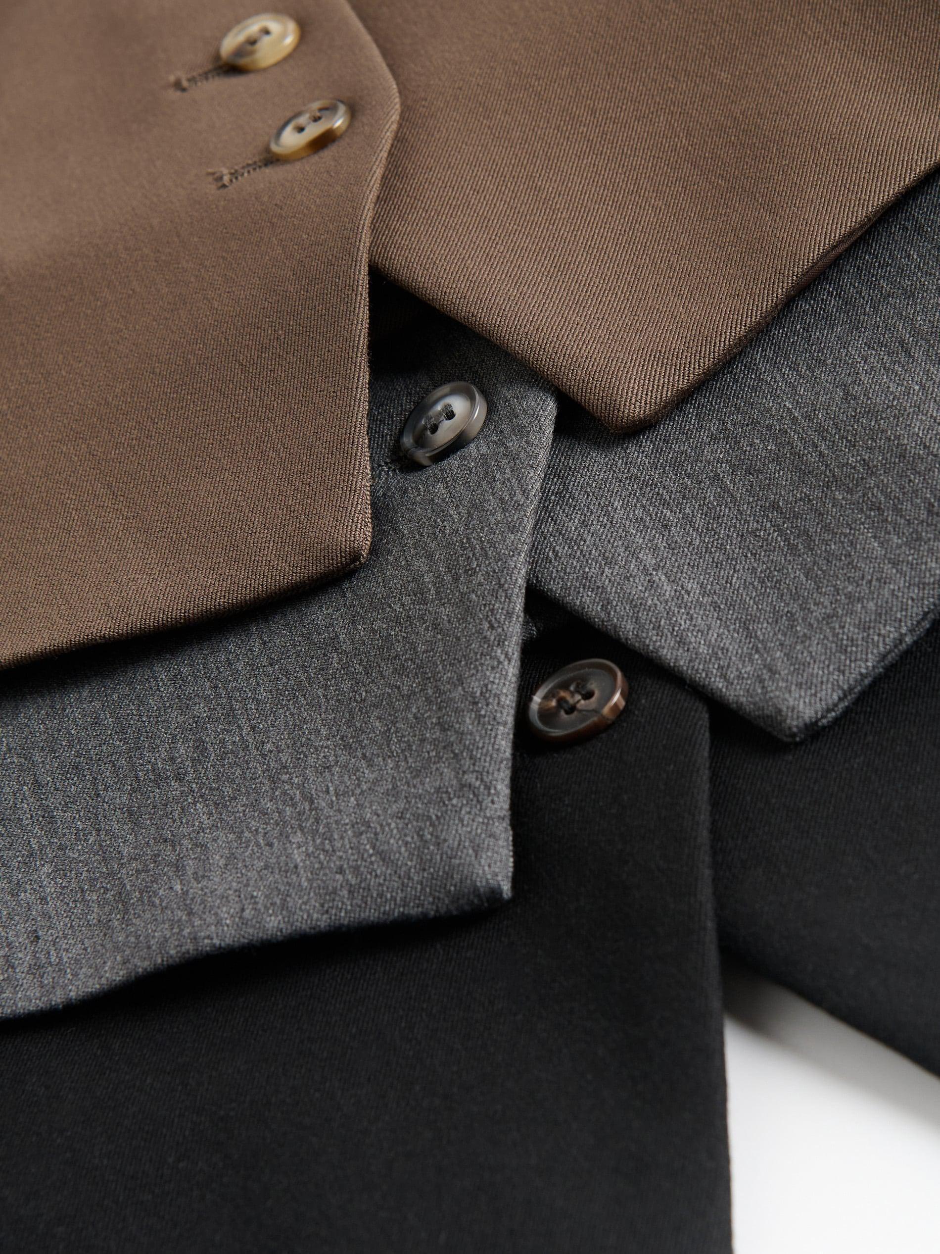 TAUPE Viscose rich suit vest, Grey, large image number 5