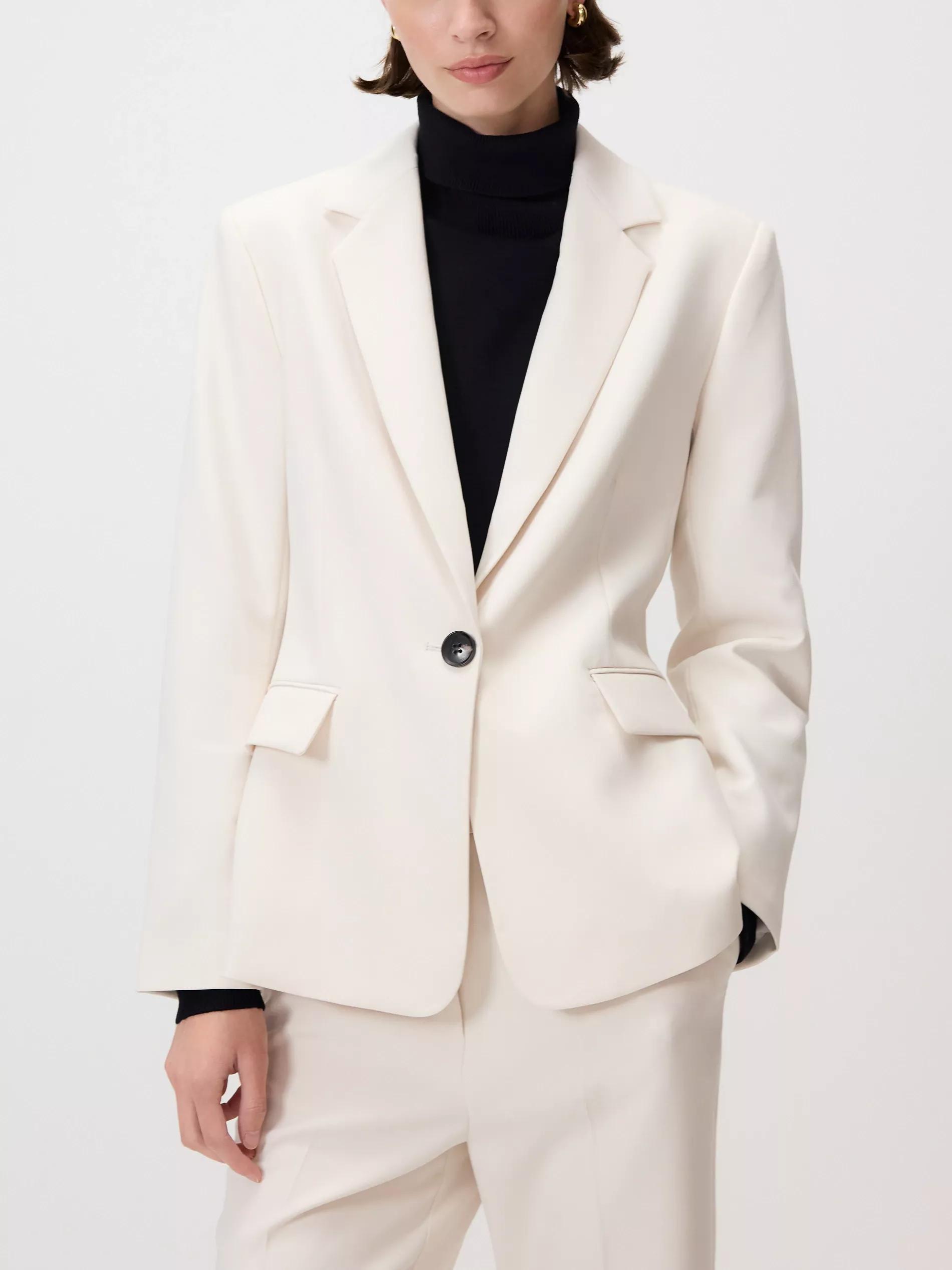 Cream Single-Breasted Blazer, , large image number 0