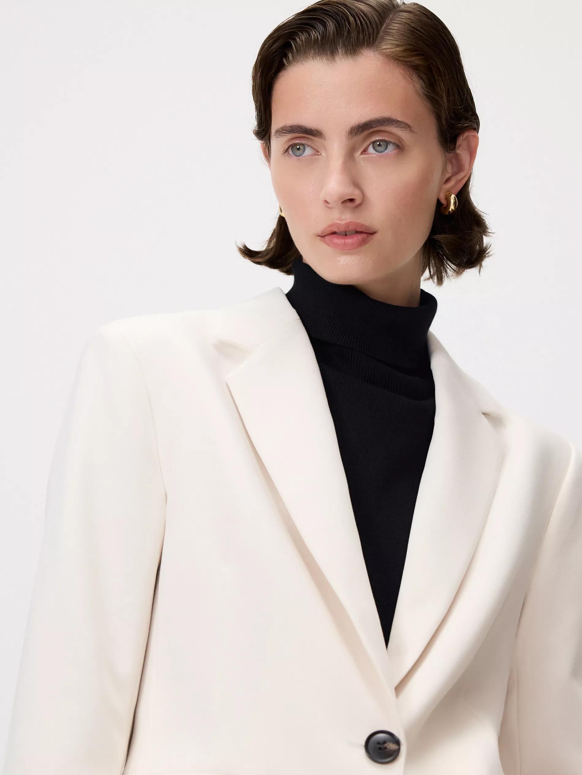 Cream Single-Breasted Blazer, , large image number 2