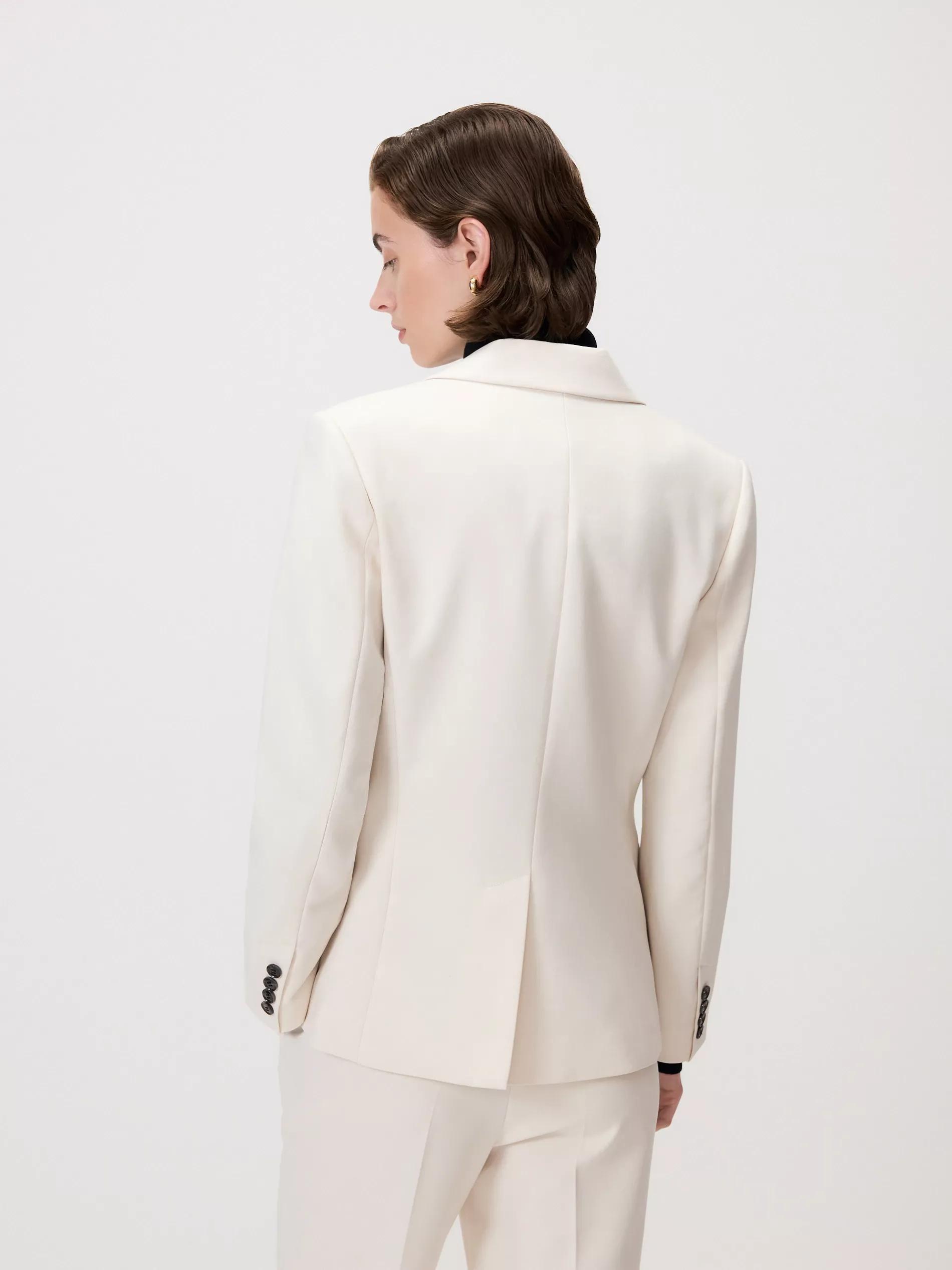 Cream Single-Breasted Blazer, , large image number 3
