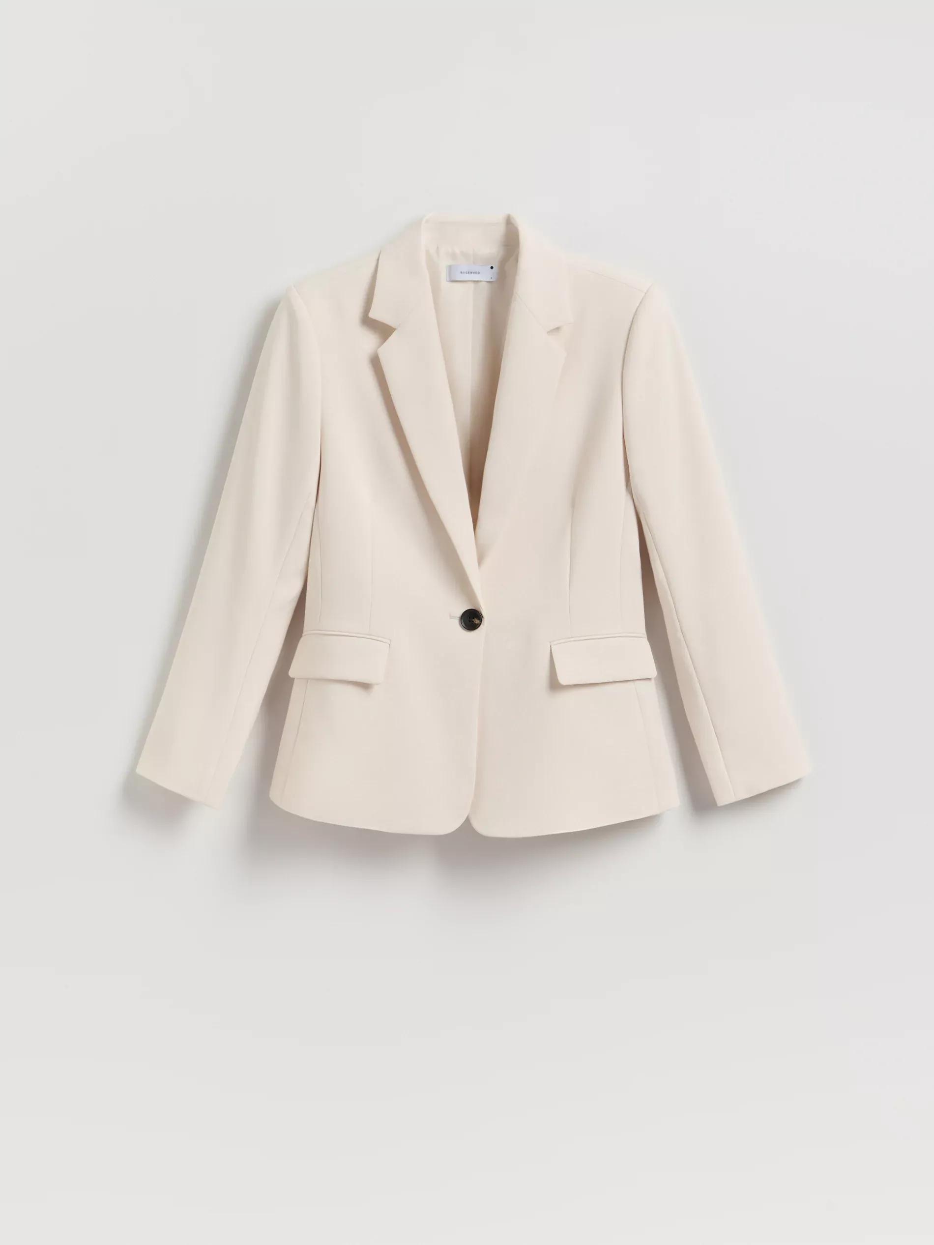 Cream Single-Breasted Blazer, , large image number 4