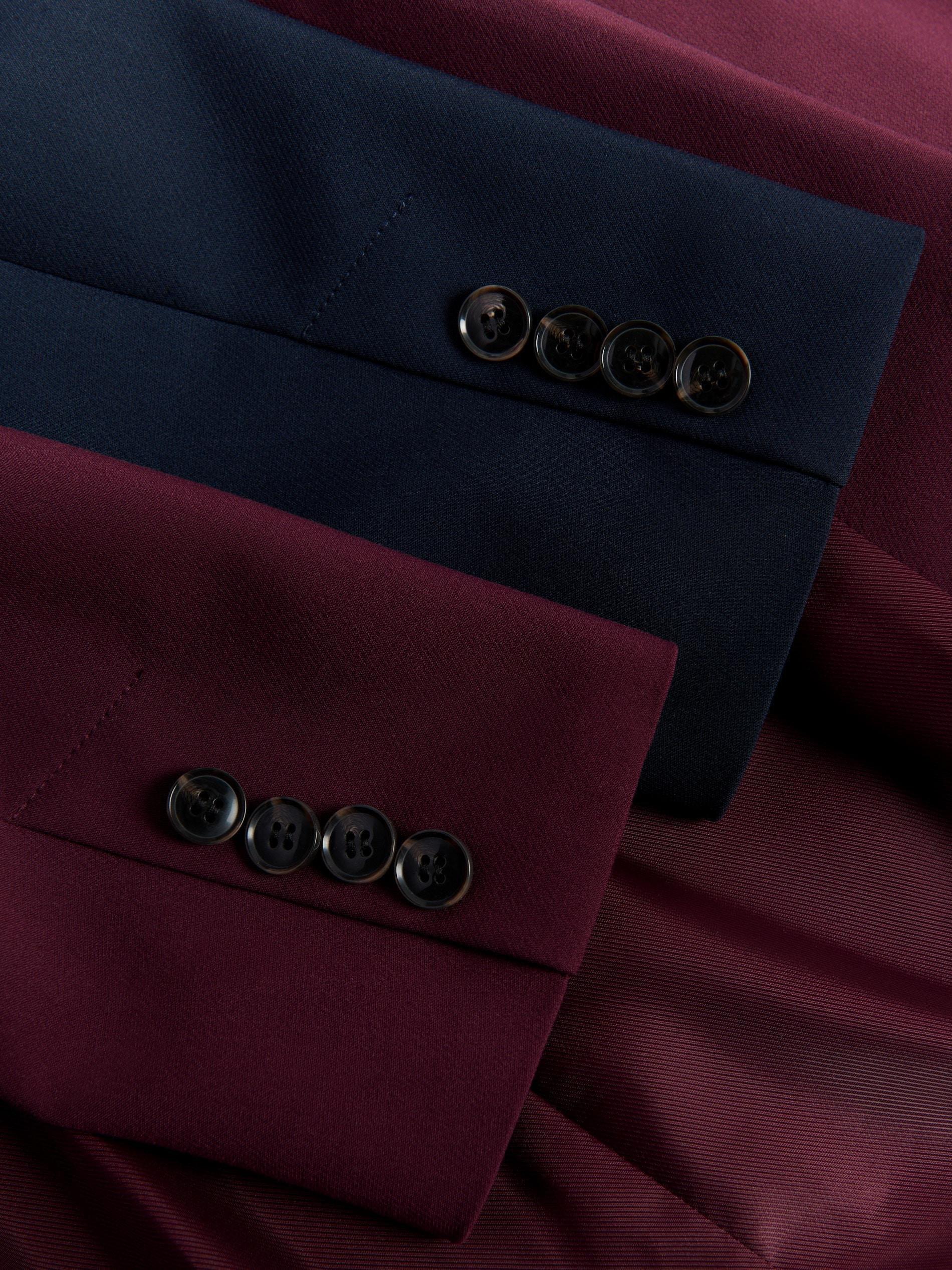 Burgundy Single-Breasted Blazer, , large image number 1