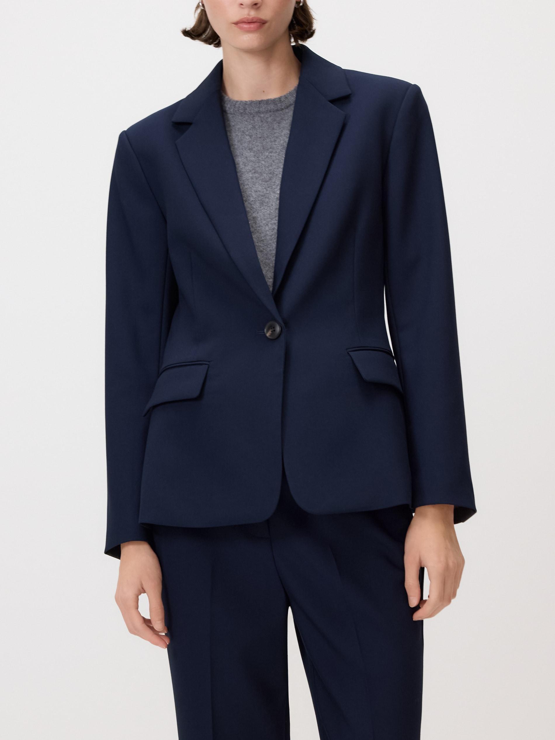 Navy Single-Breasted Blazer, , large image number 1