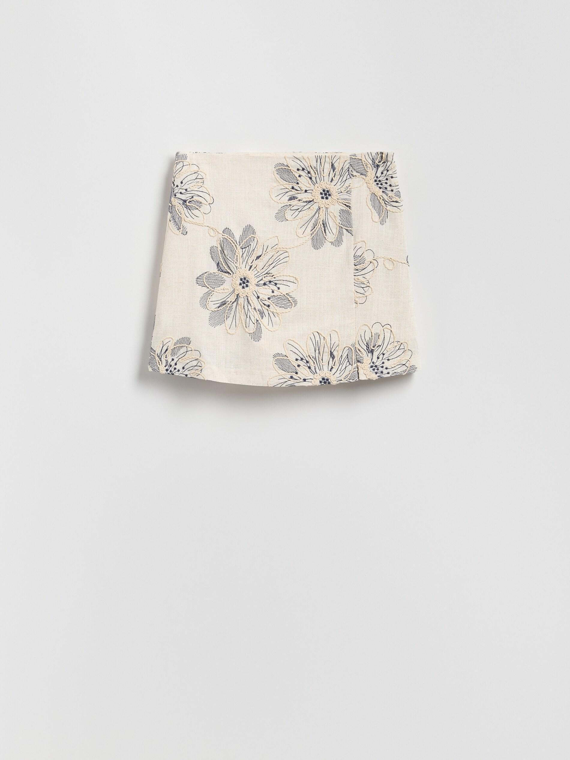 Multicolour Skort With Added Linen, Multicolor, large image number 4