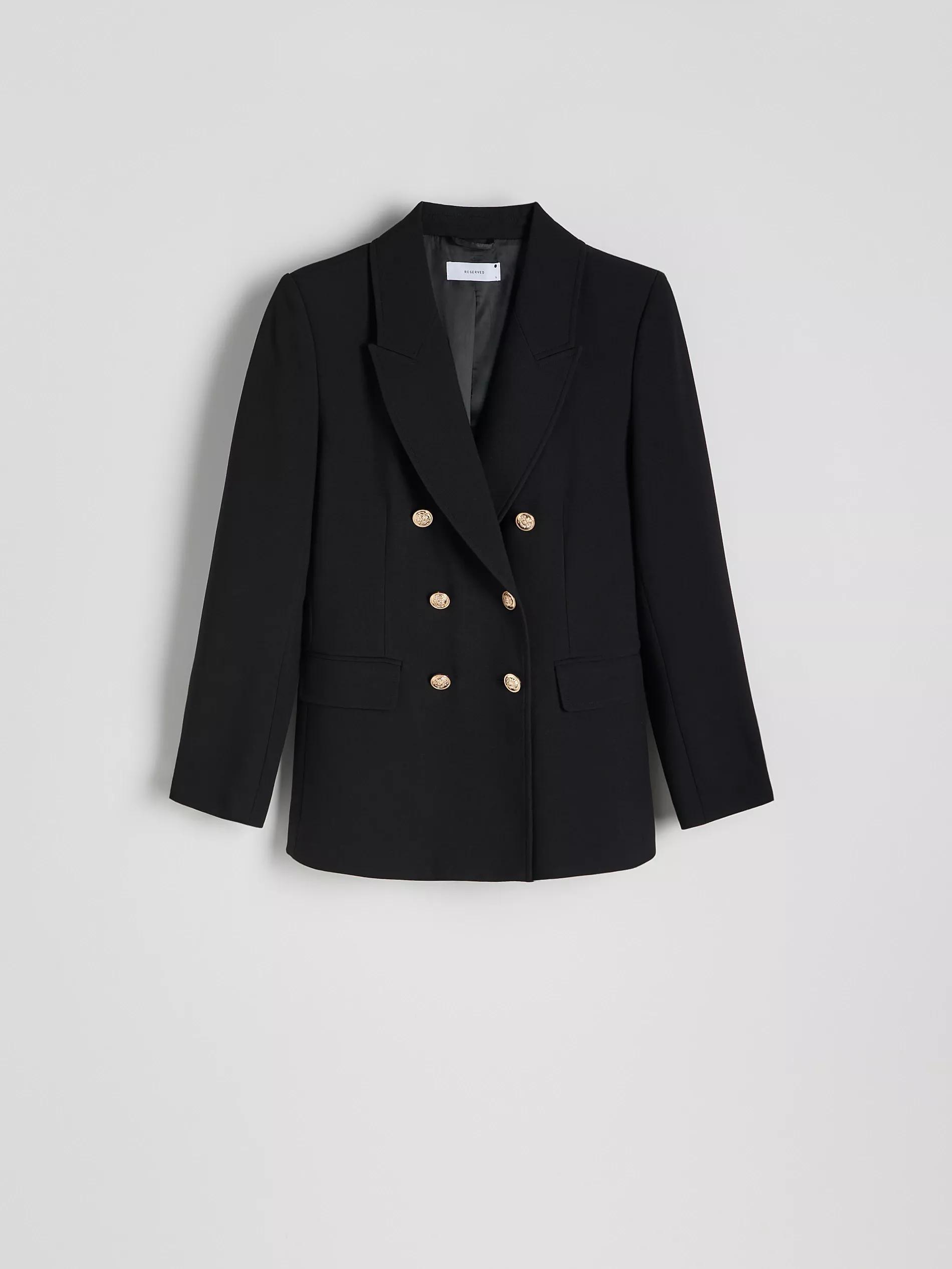 Black Double Breasted Jacket, , large image number 0