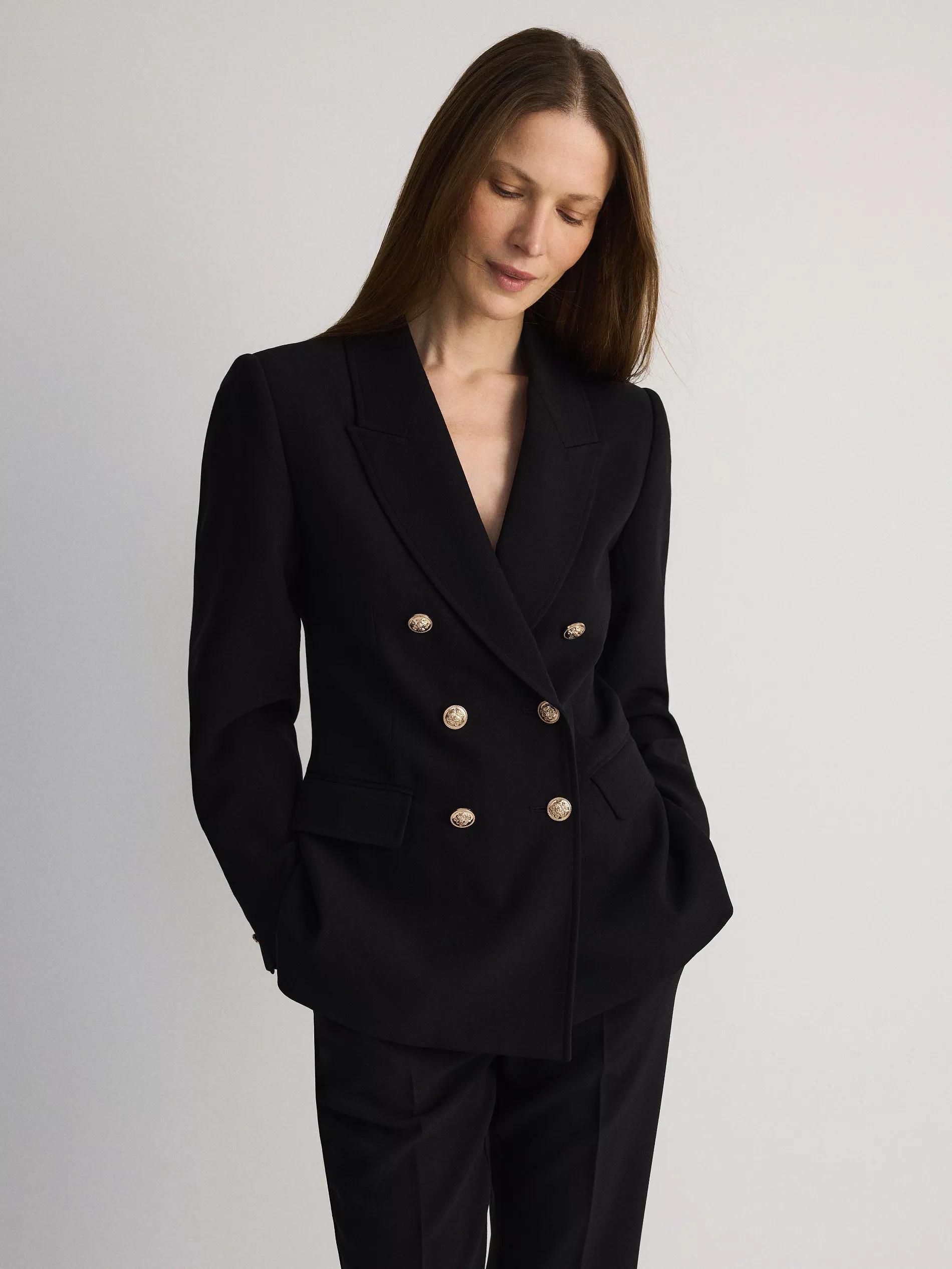 Black Double Breasted Jacket, , large image number 1