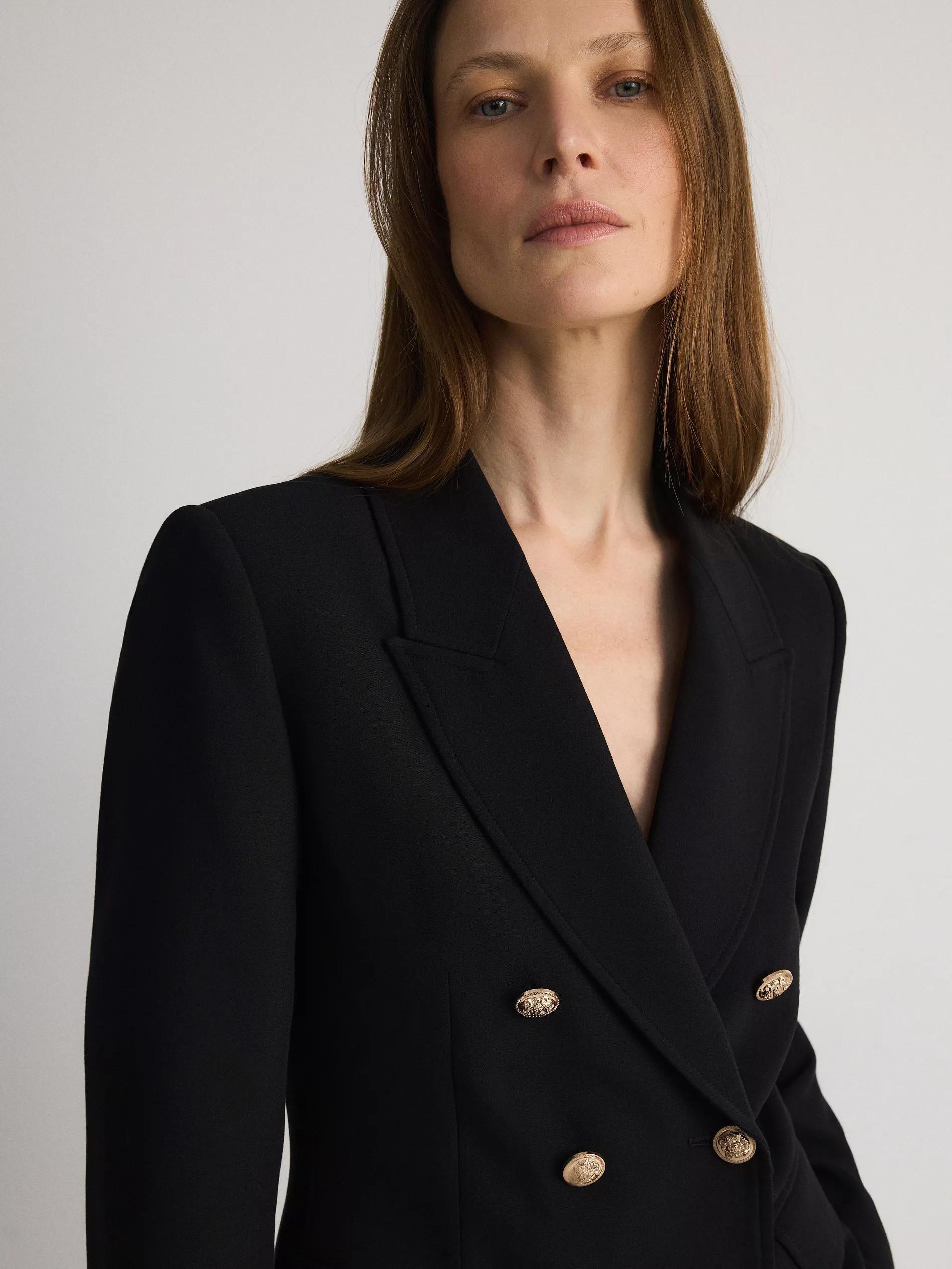 Black Double Breasted Jacket, , large image number 4