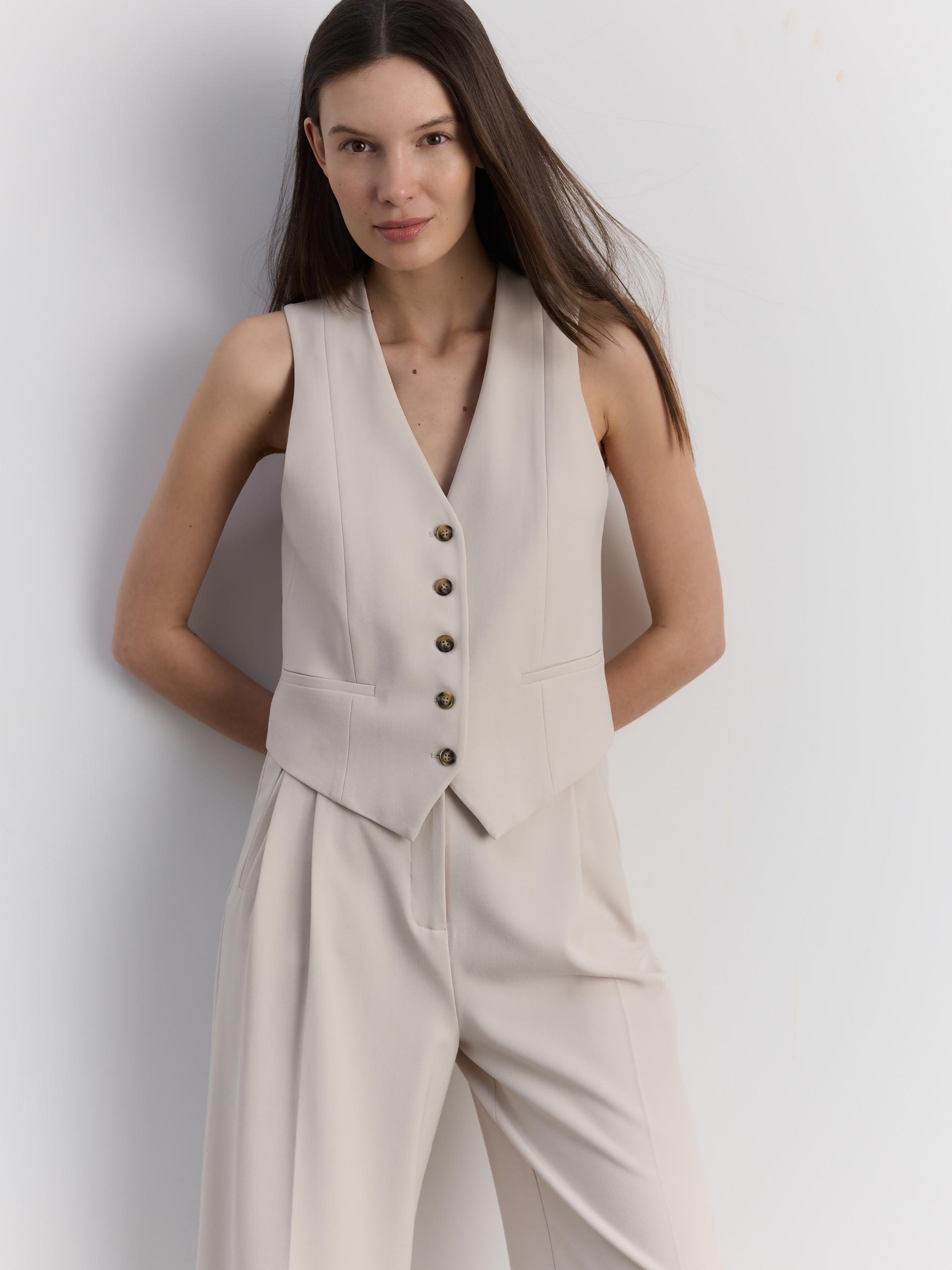 Beige Viscose Blend Vest, Beige, large image number 0