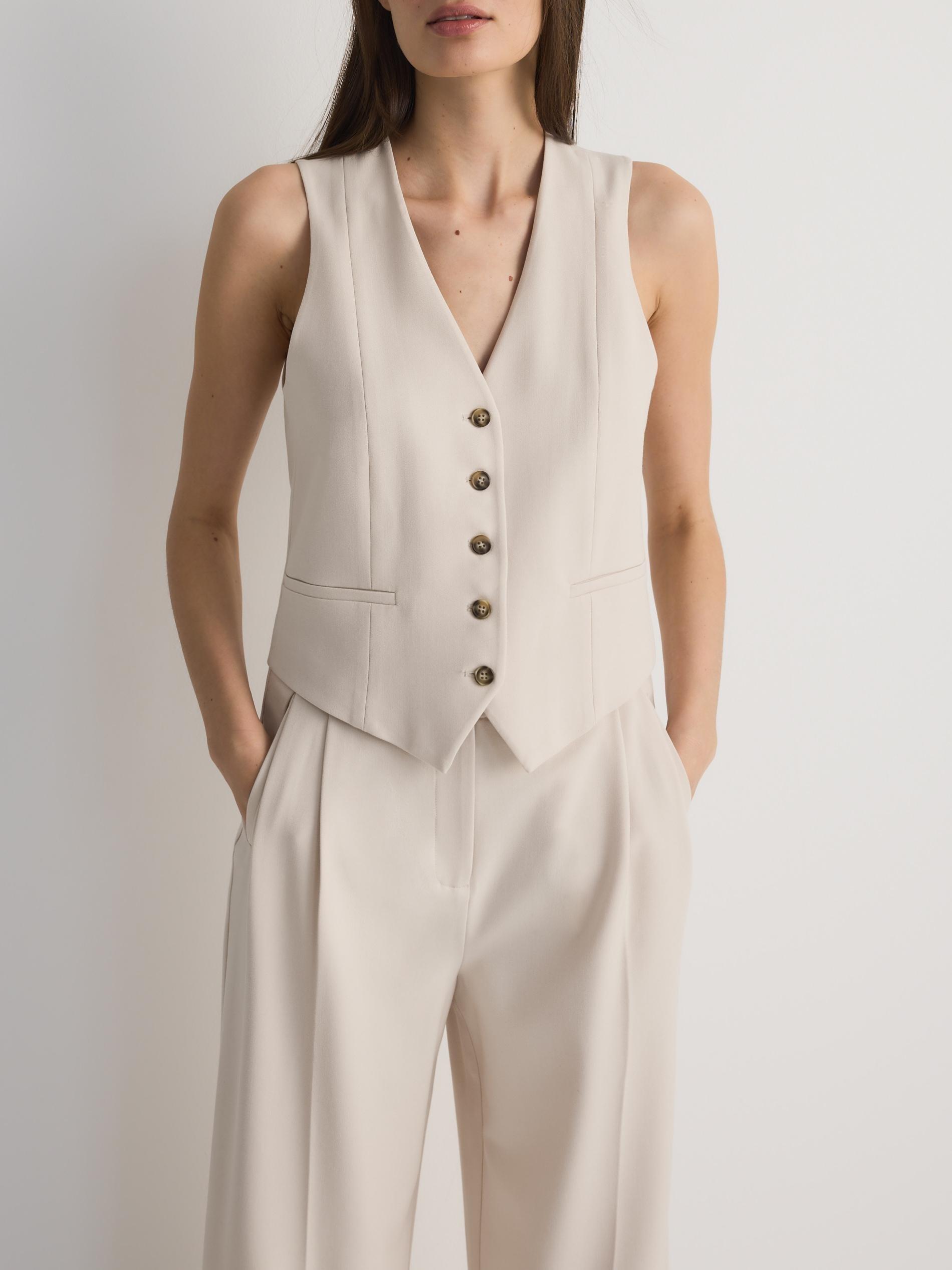 Beige Viscose Blend Vest, Beige, large image number 3