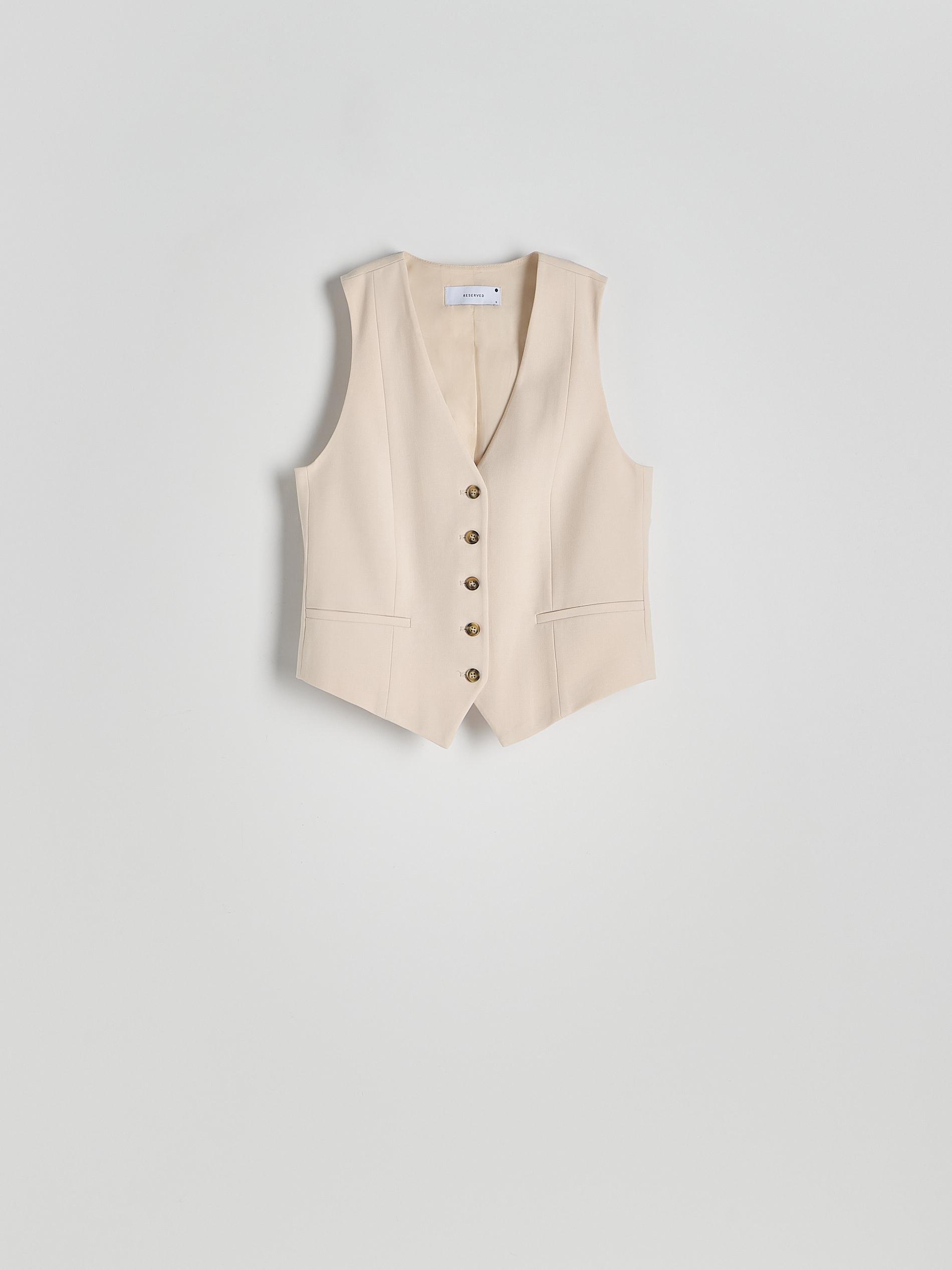 Beige Viscose Blend Vest, Beige, large image number 6