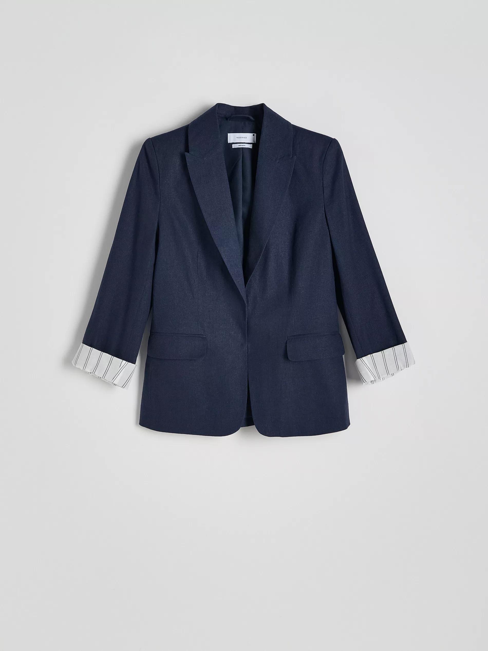 Navy Linen Rich Blazer, Navy, large image number 7