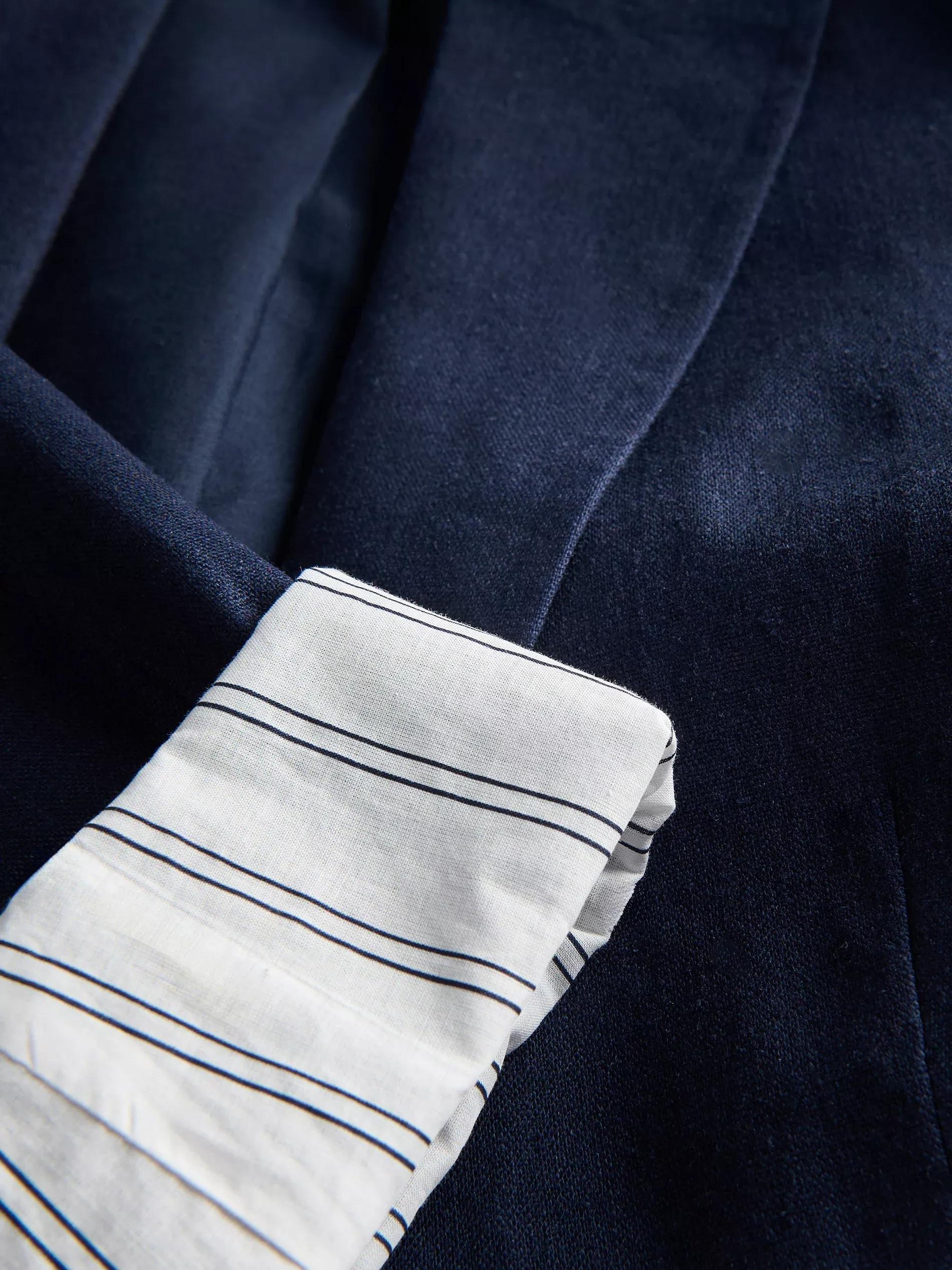 Navy Linen Rich Blazer, Navy, large image number 8