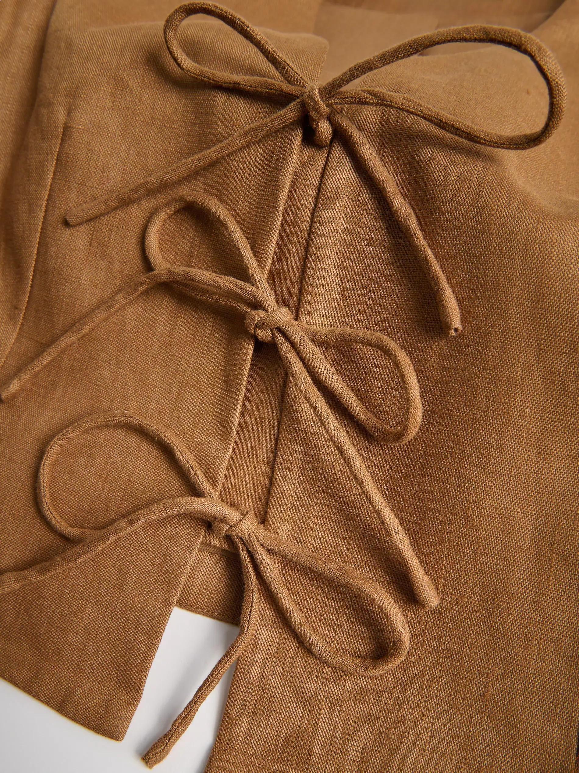 Brown Linen Vest, , large image number 5