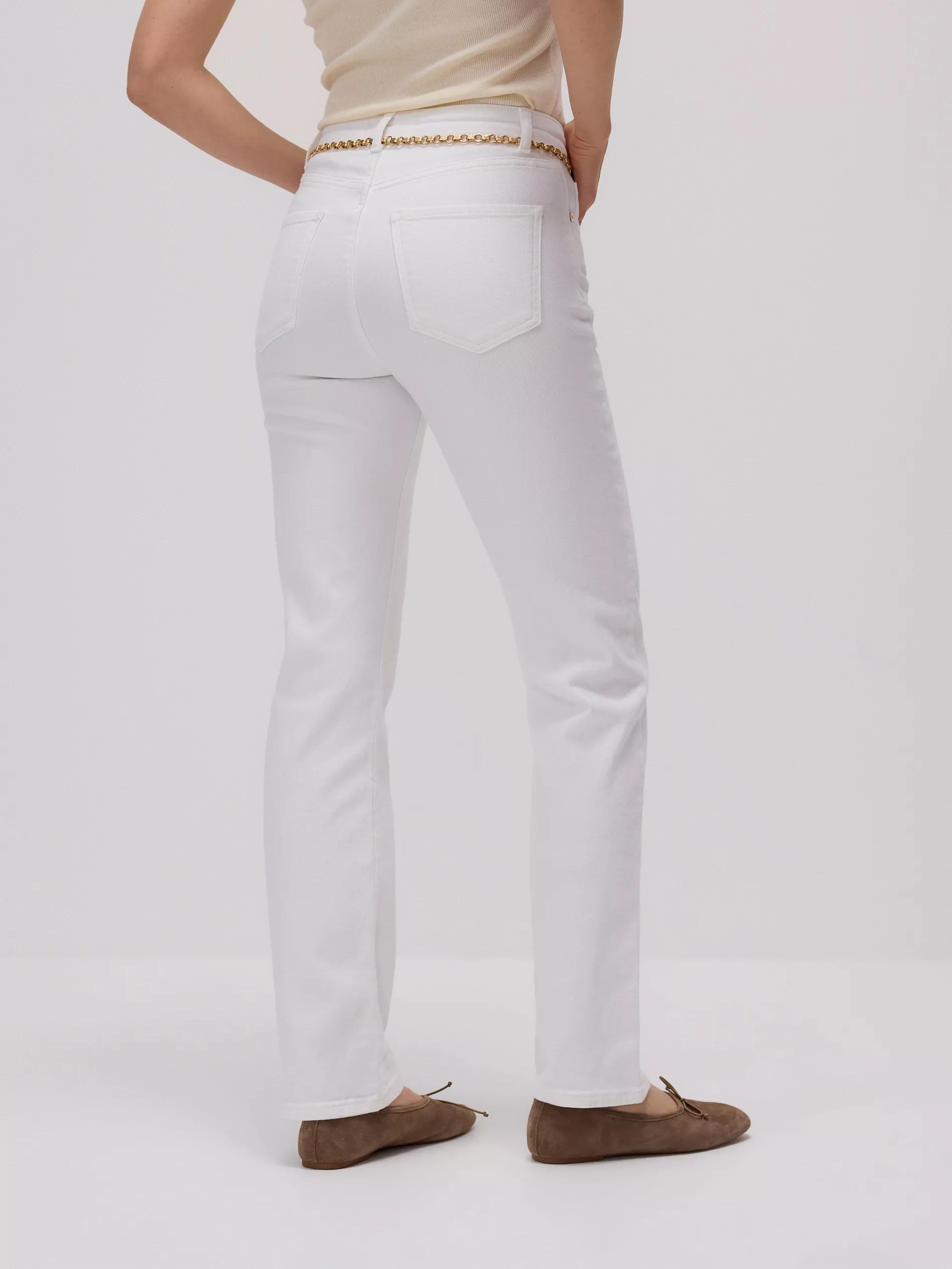 White Slim-Fit Jeans With Belt, , large image number 2