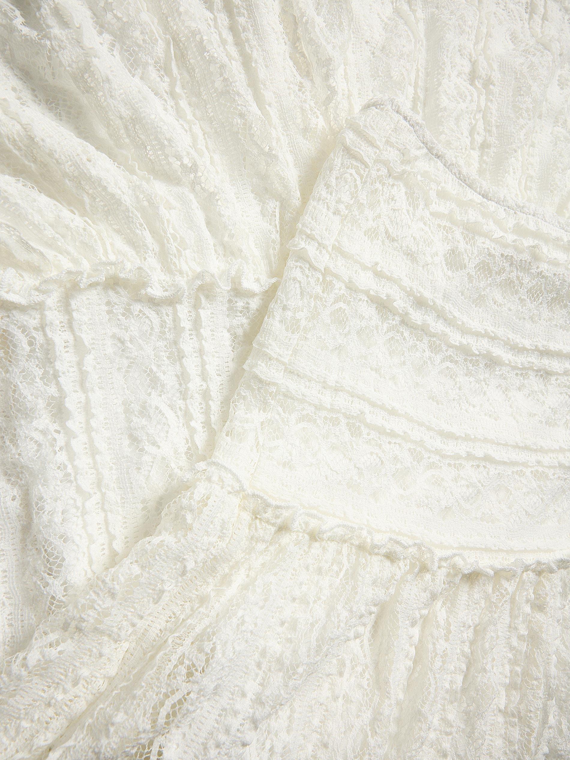 Cream Maxi Lace Skirt, , large image number 4
