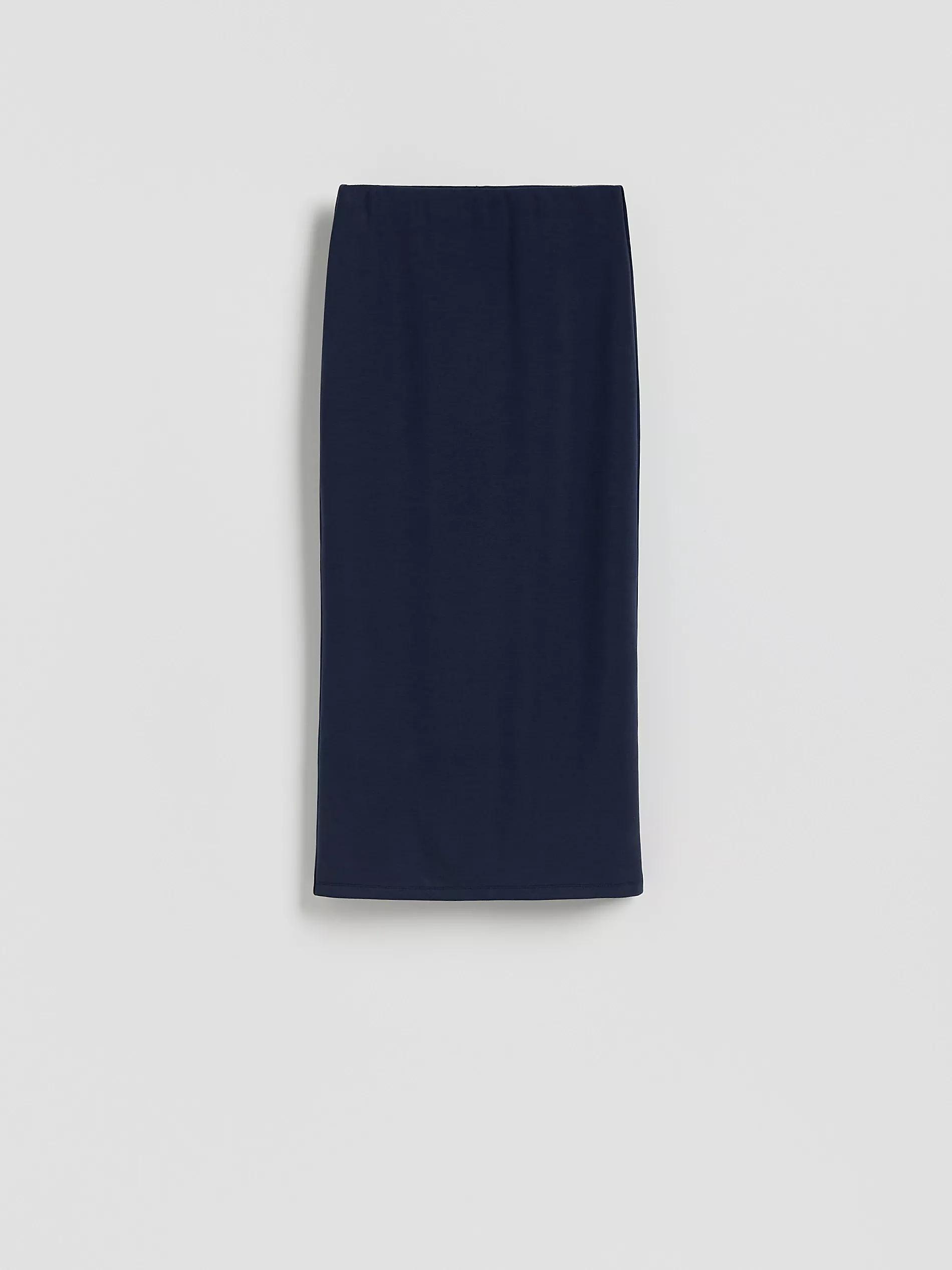 Navy Modal Rich Midi Skirt, , large image number 3