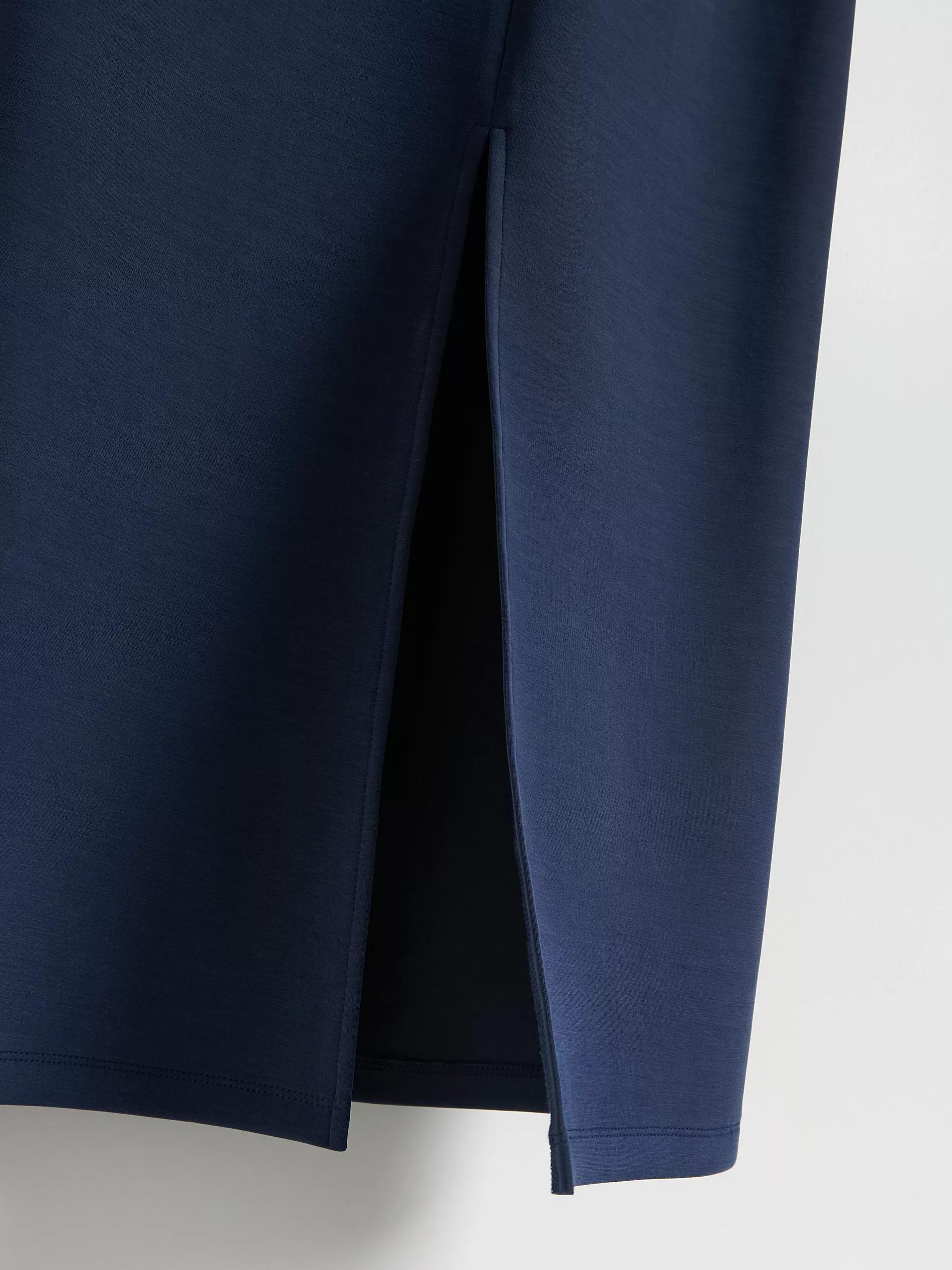 Navy Modal Rich Midi Skirt, , large image number 4