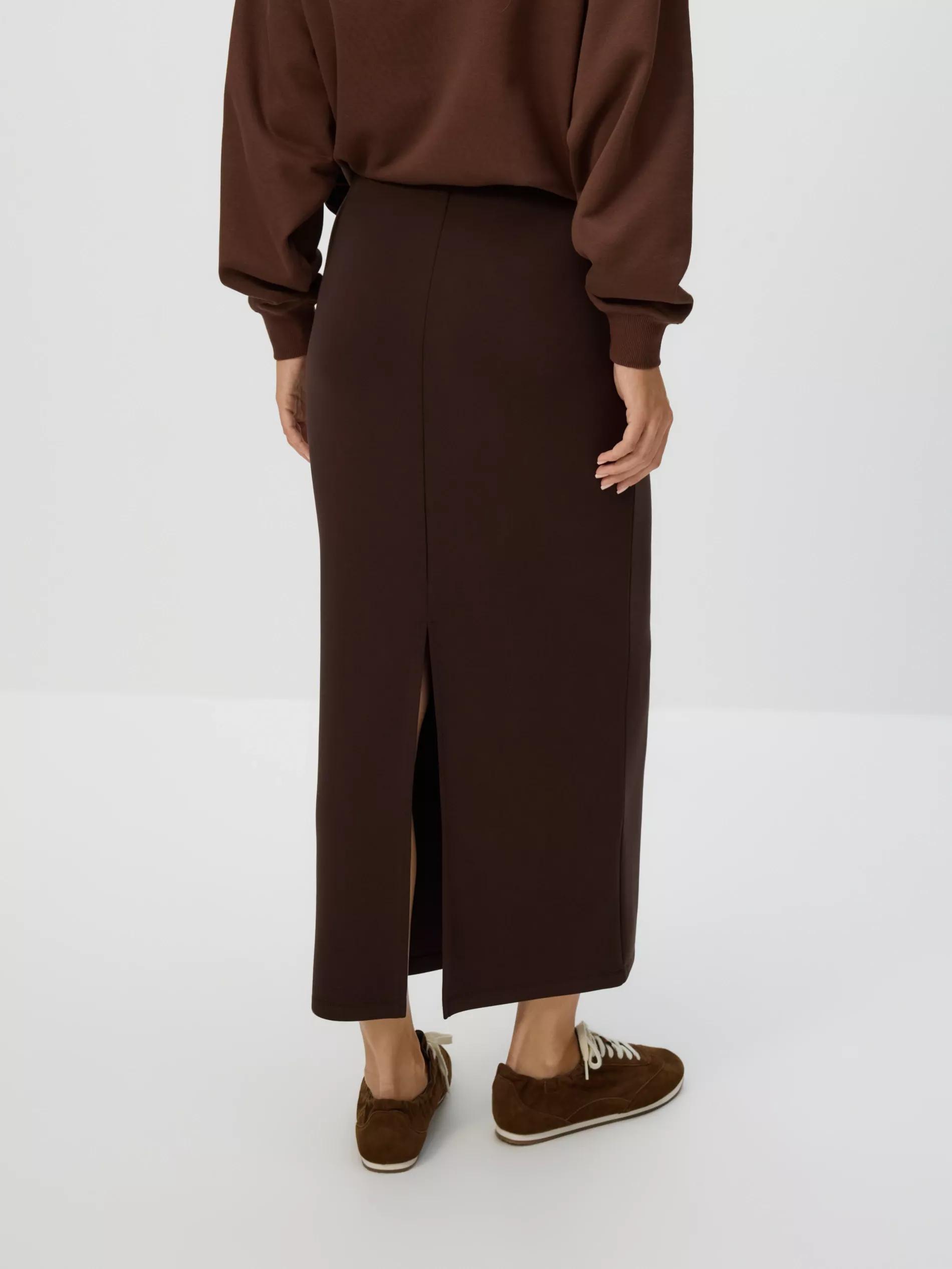 Brown Modal Rich Midi Skirt, , large image number 2