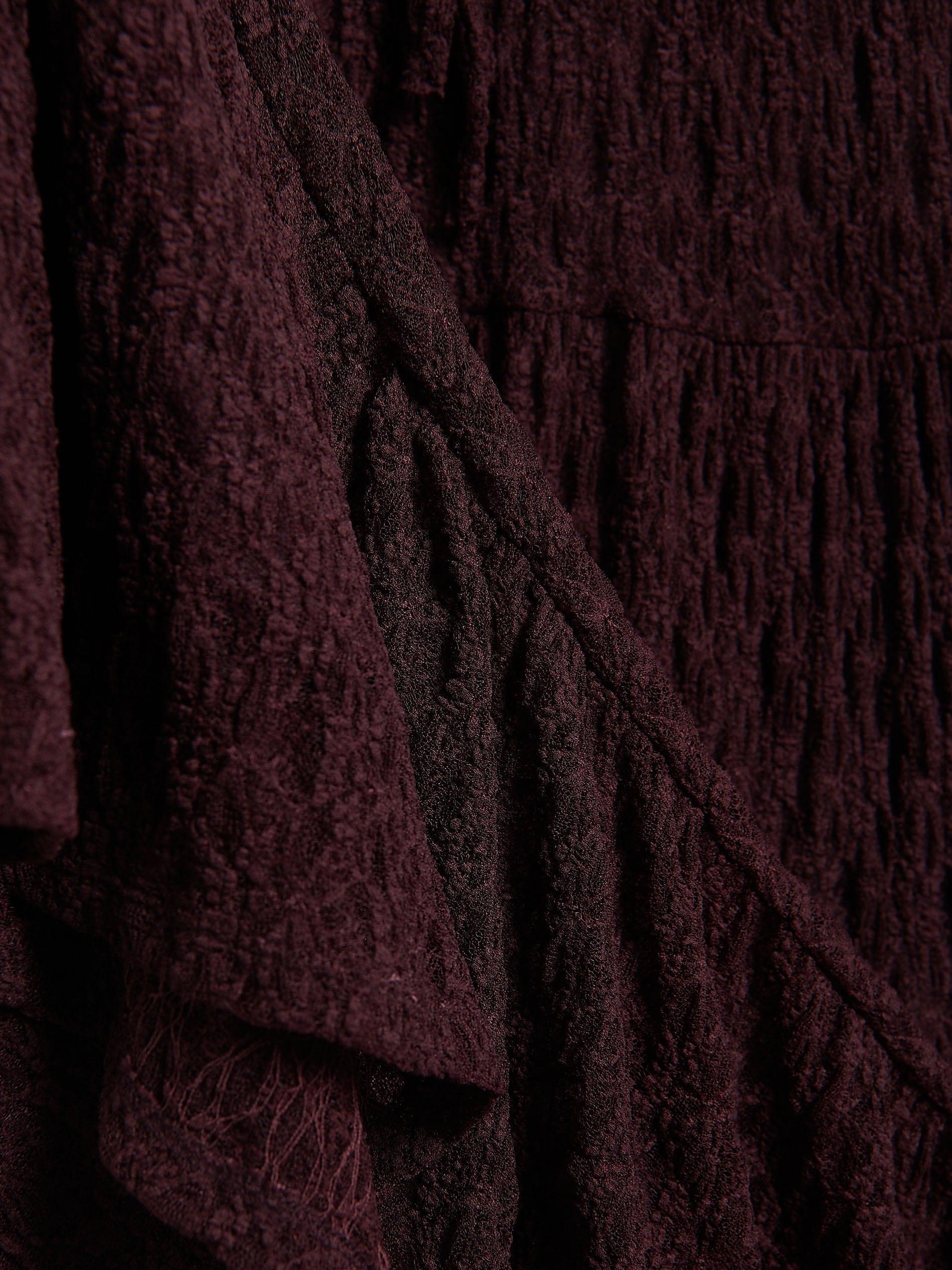 Maroon Openwork Maxi Skirt, , large image number 4