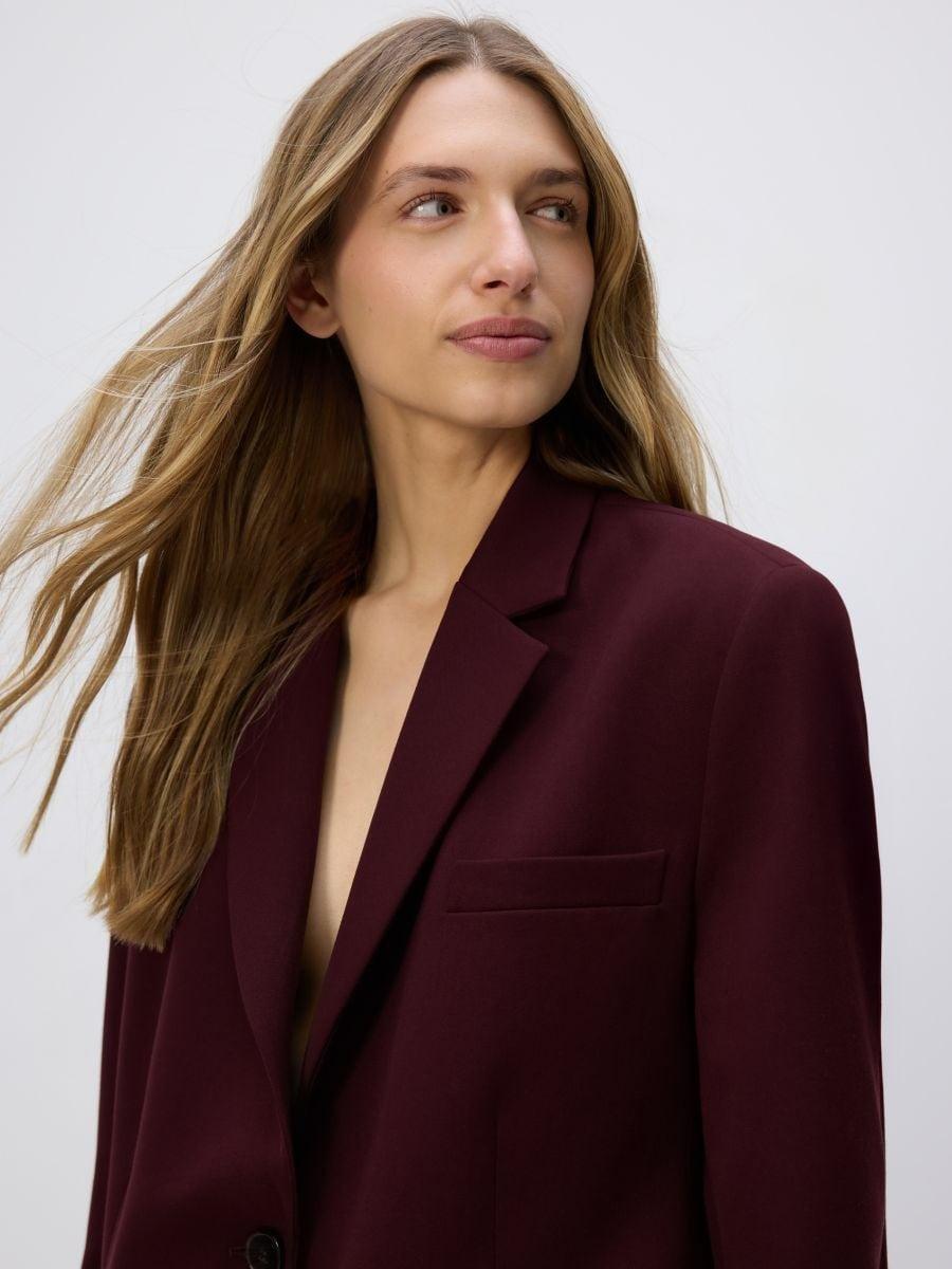 Black Single-Breasted Oversized Blazer, , large image number 3