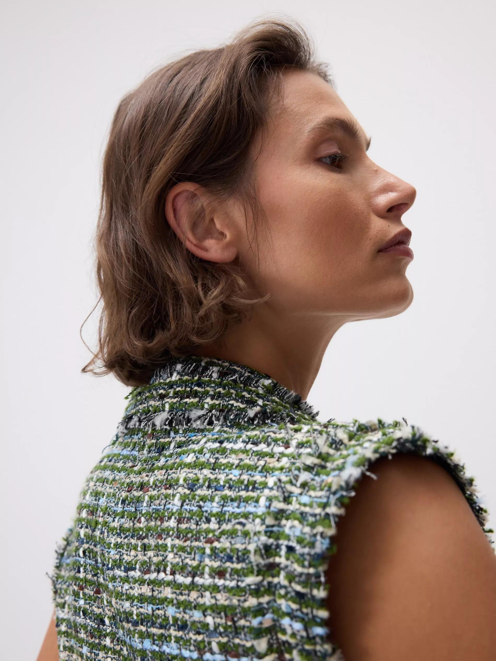 Green Women Tweed Vest, , large image number 2