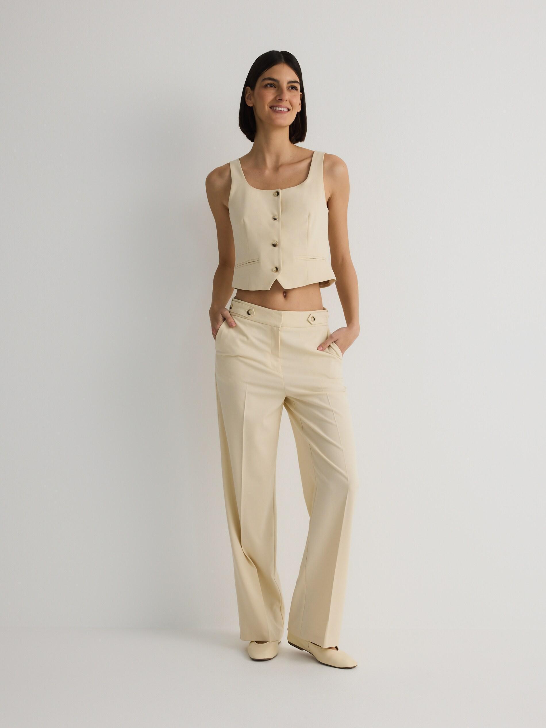 Cream Classic Vest, , large image number 2