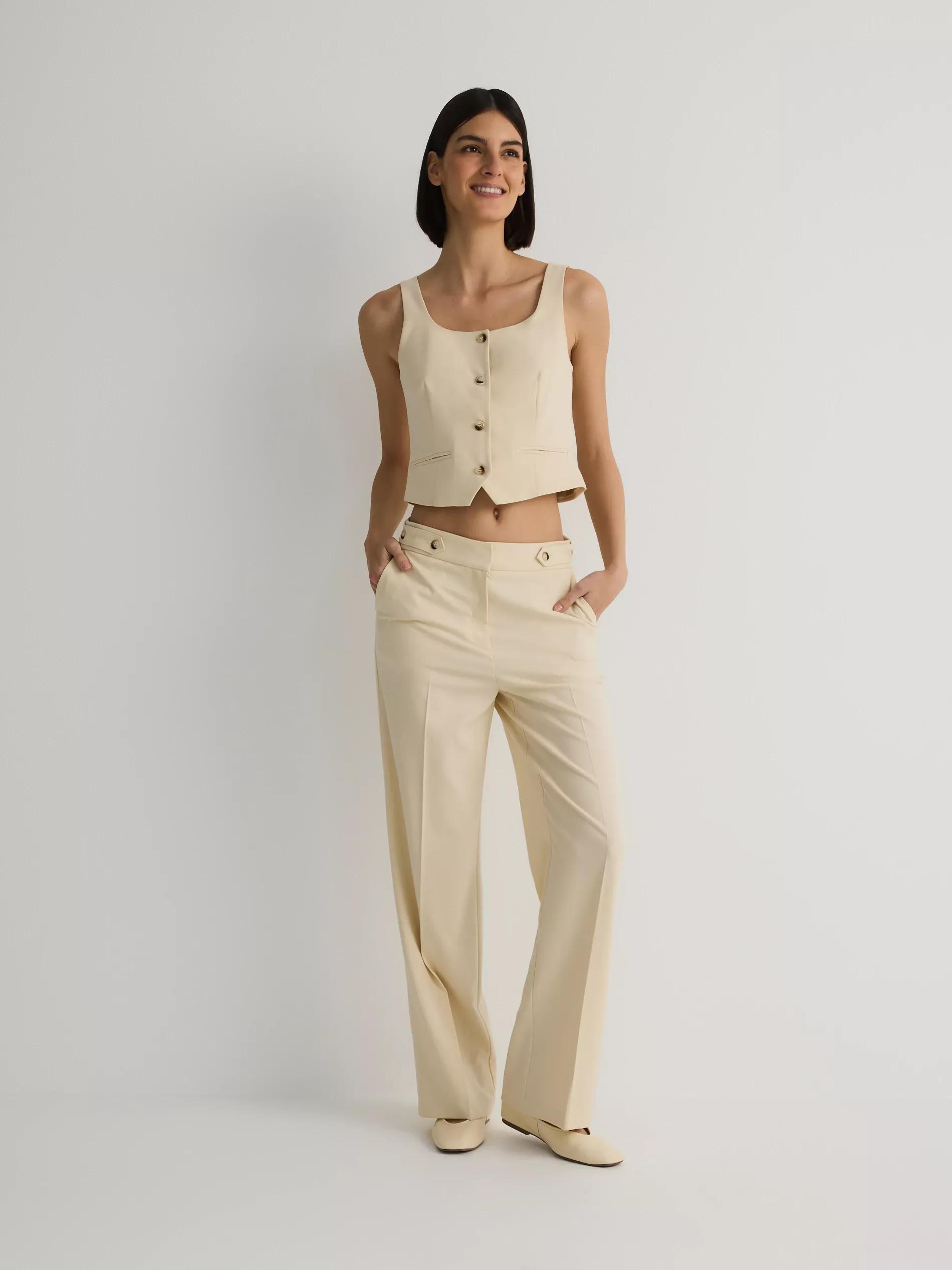 Cream Classic Vest, , large image number 3