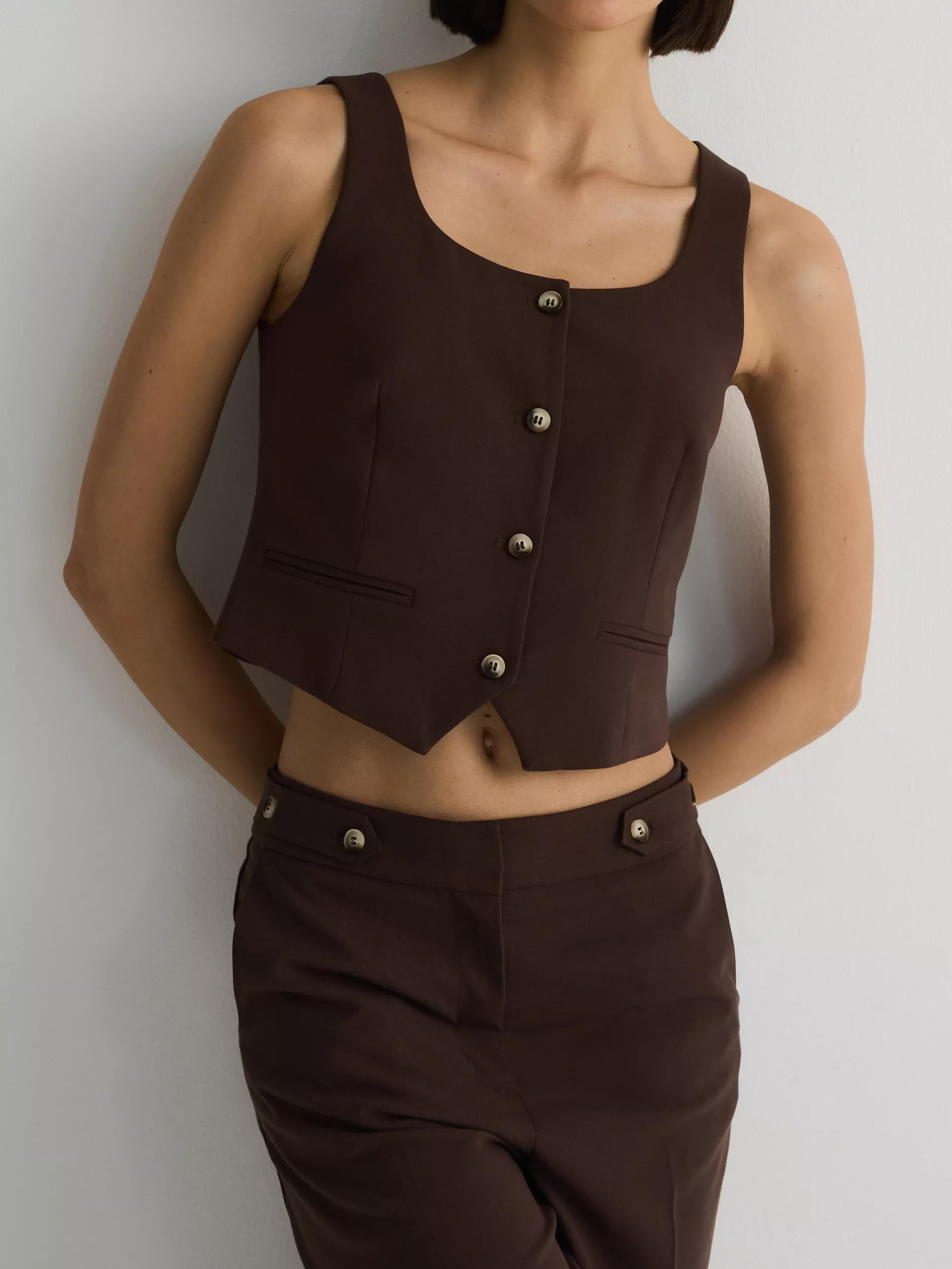 Brown Classic Vest, , large image number 3