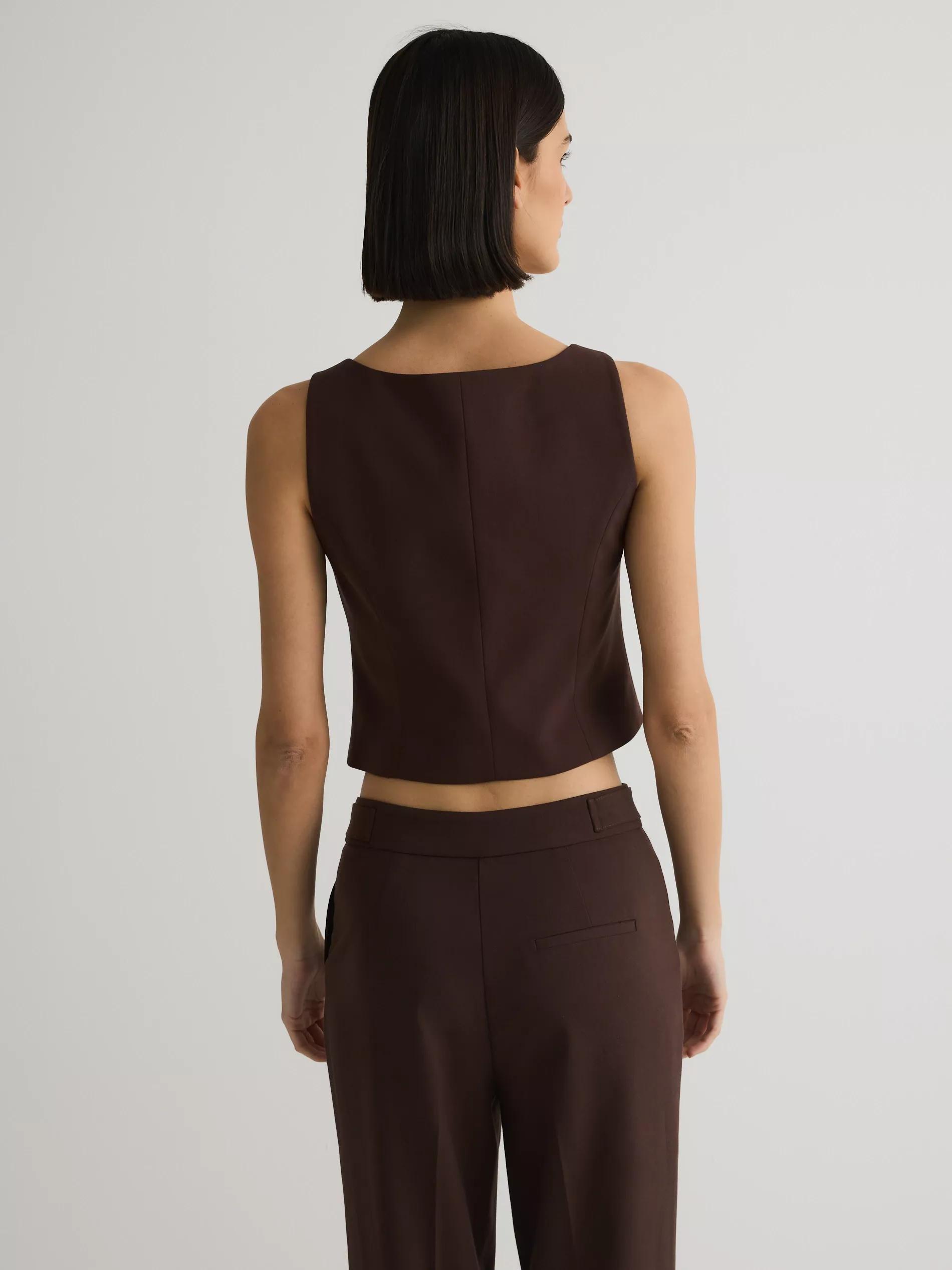 Brown Classic Vest, , large image number 4