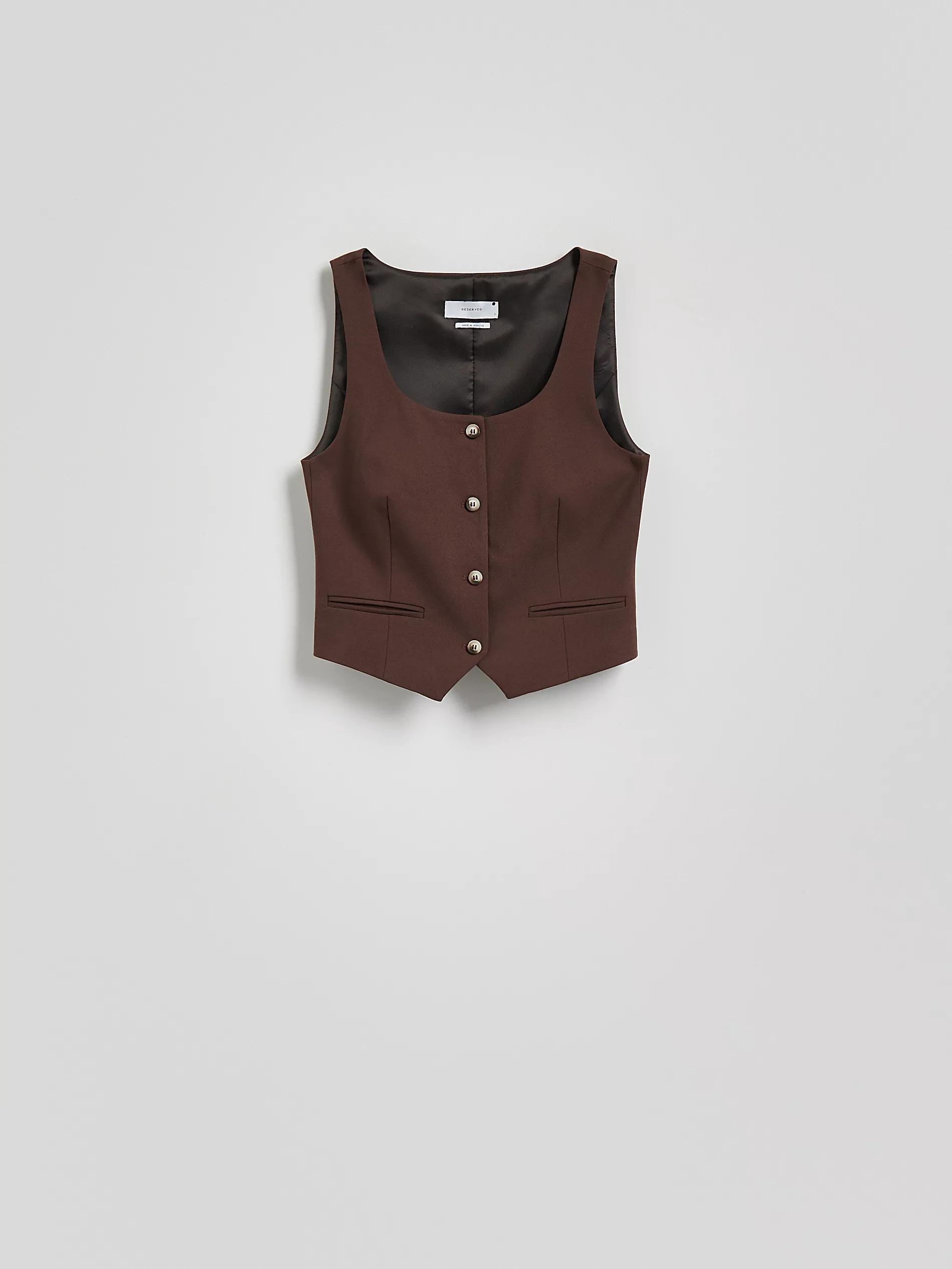 Brown Classic Vest, , large image number 5