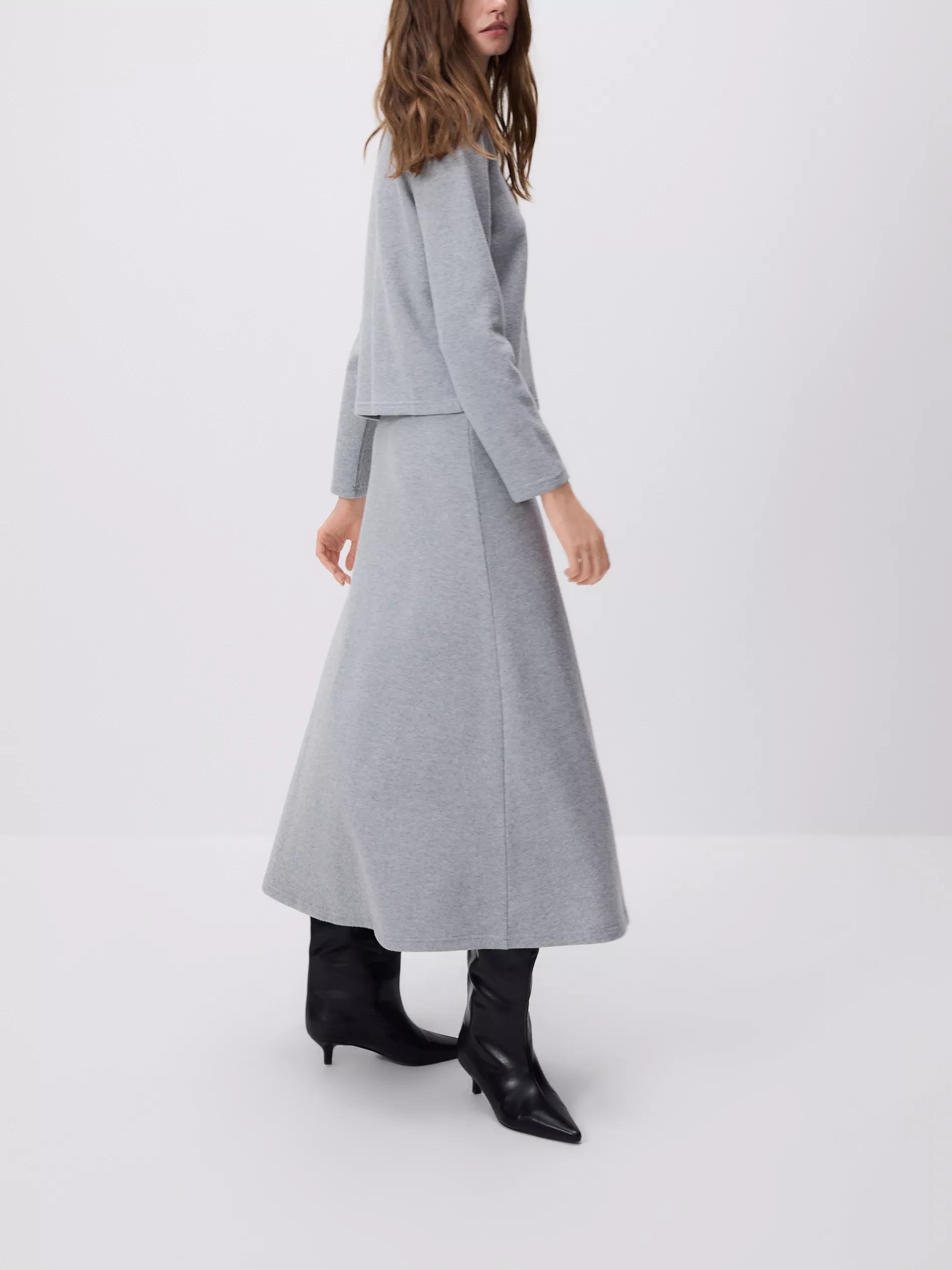 Grey Jersey Maxi Skirt, Grey, large image number 0