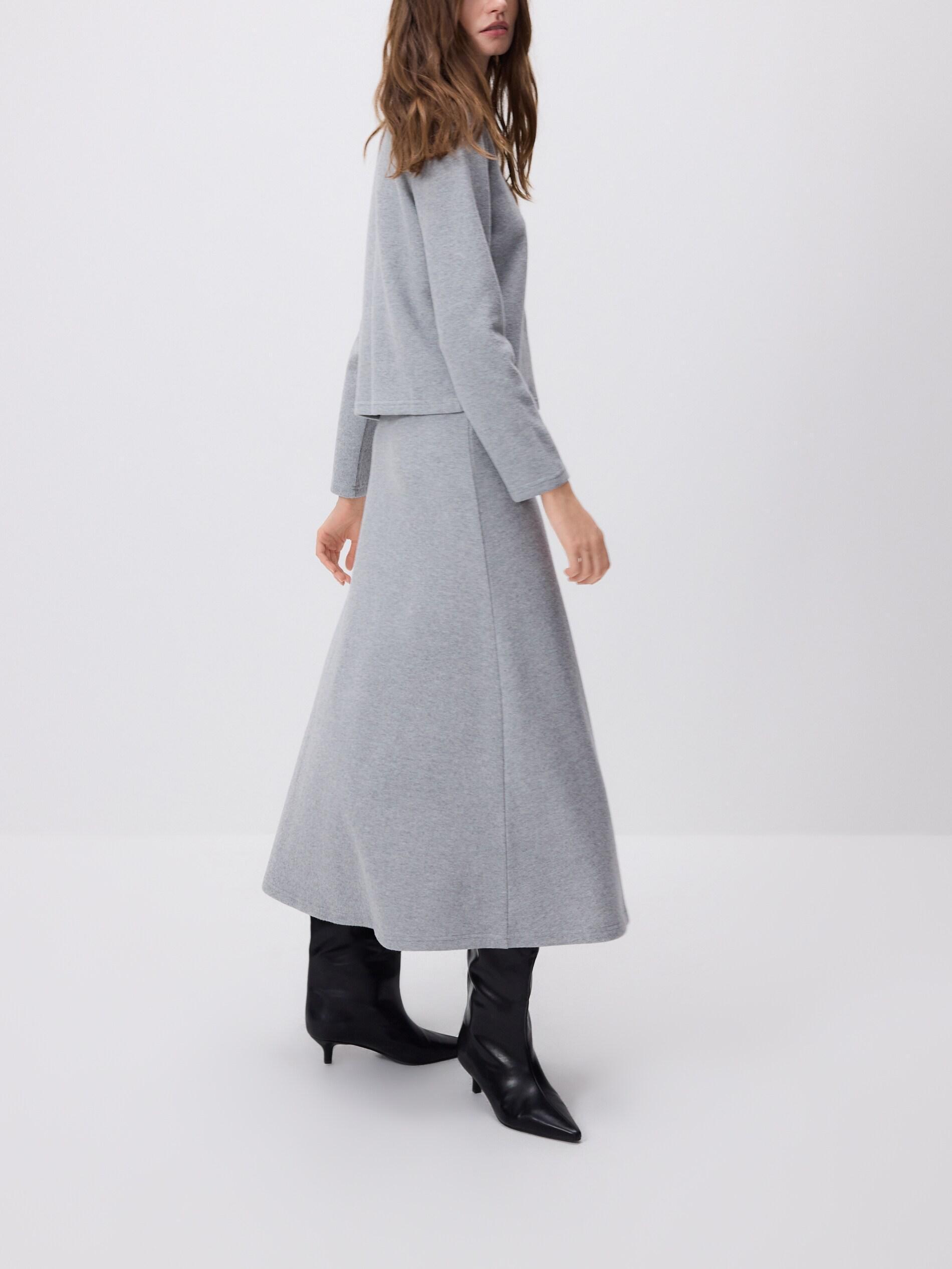 Grey Jersey Maxi Skirt, Grey, medium