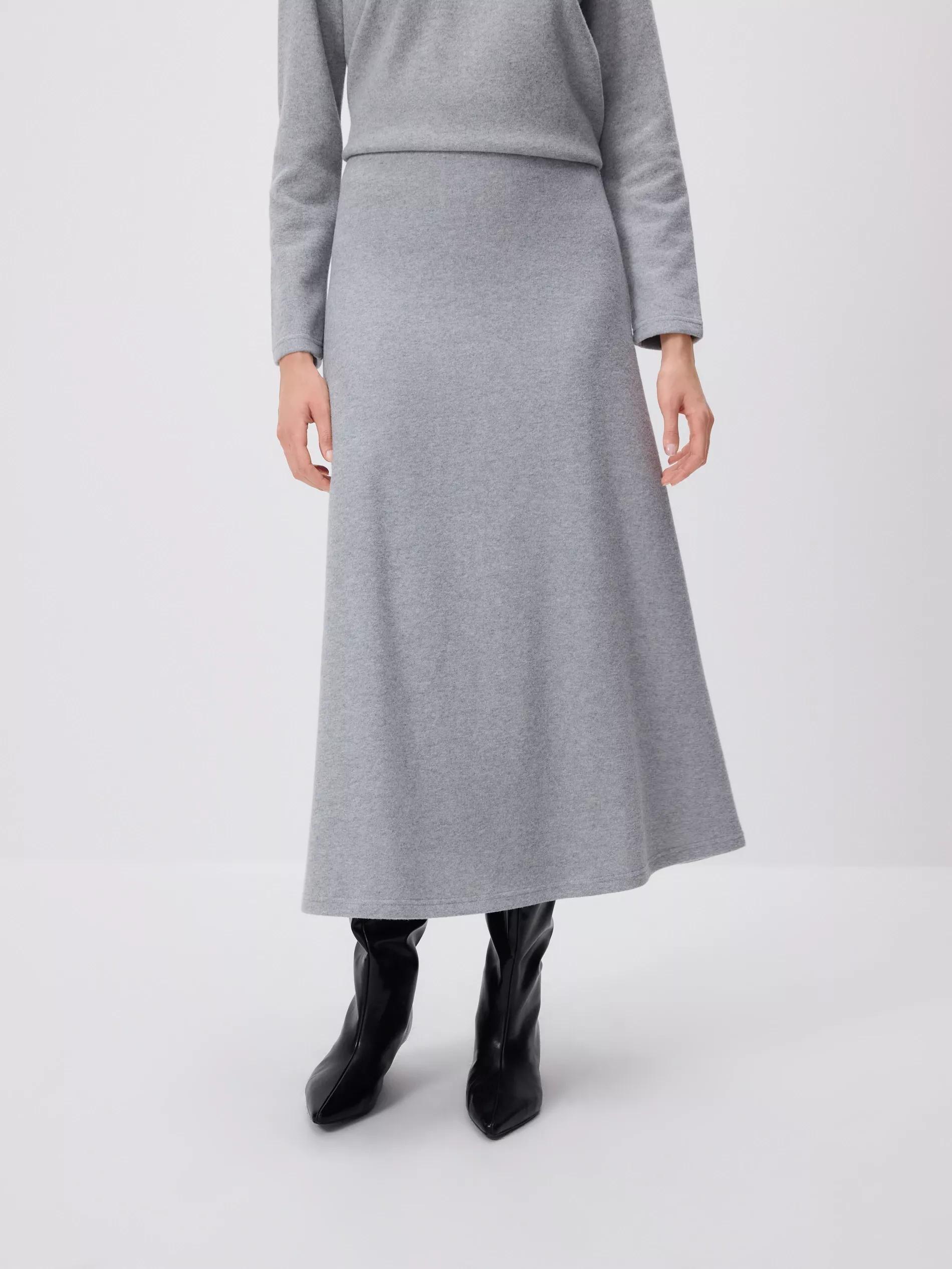 Grey Jersey Maxi Skirt, Grey, large image number 2