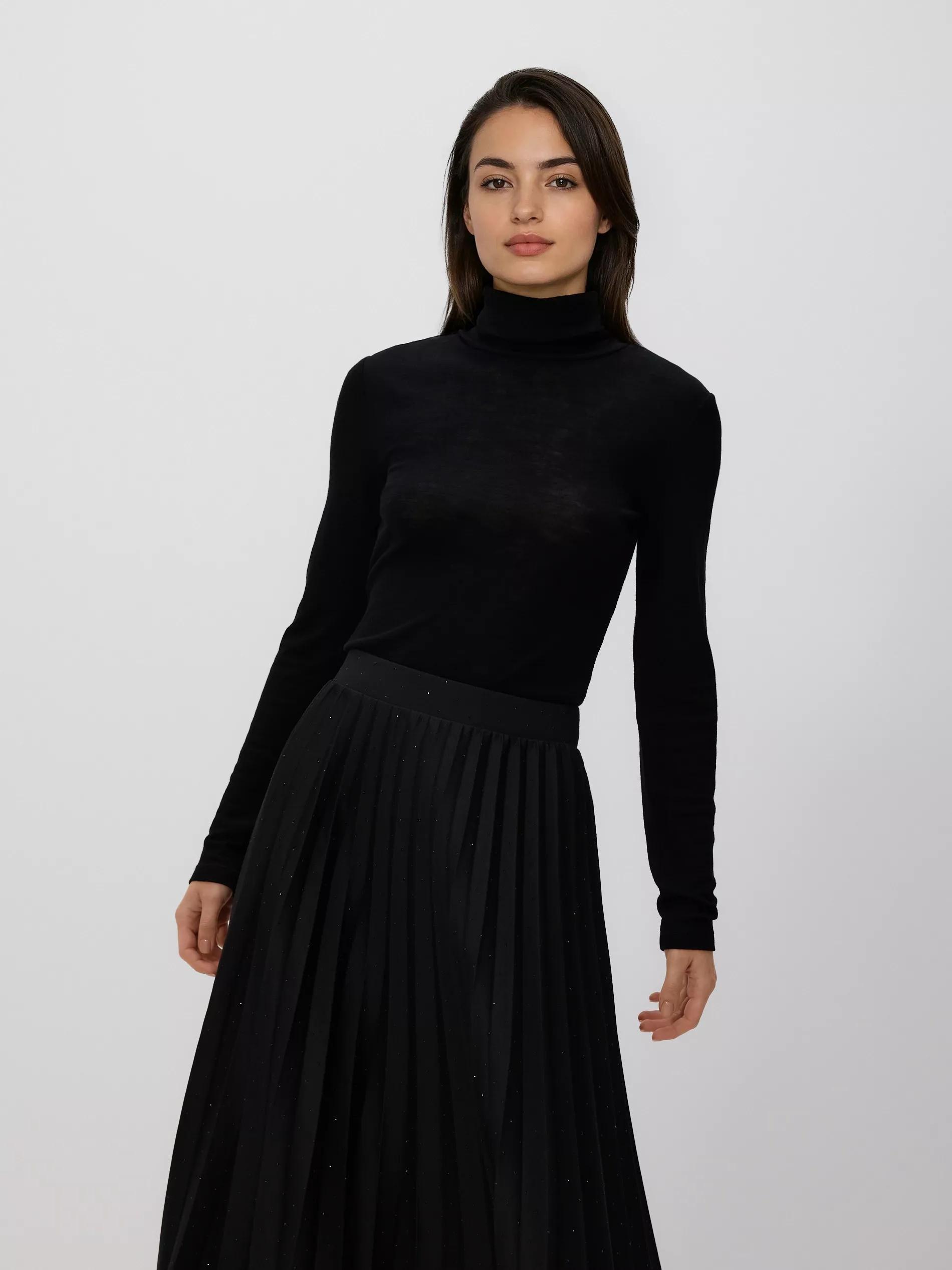 Black Skirt With Appliqu&oslash;&pound;&Acirc;&copy;, Black, large image number 2