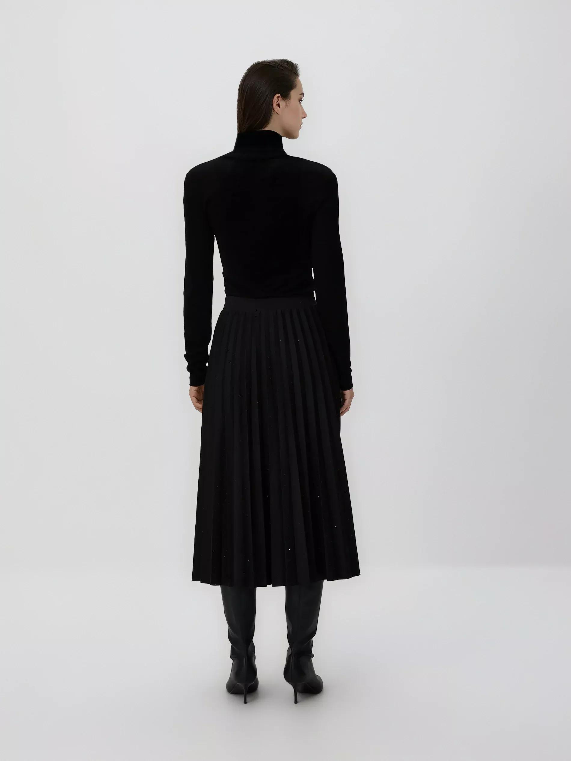 Black Skirt With Appliqu&oslash;&pound;&Acirc;&copy;, Black, large image number 3