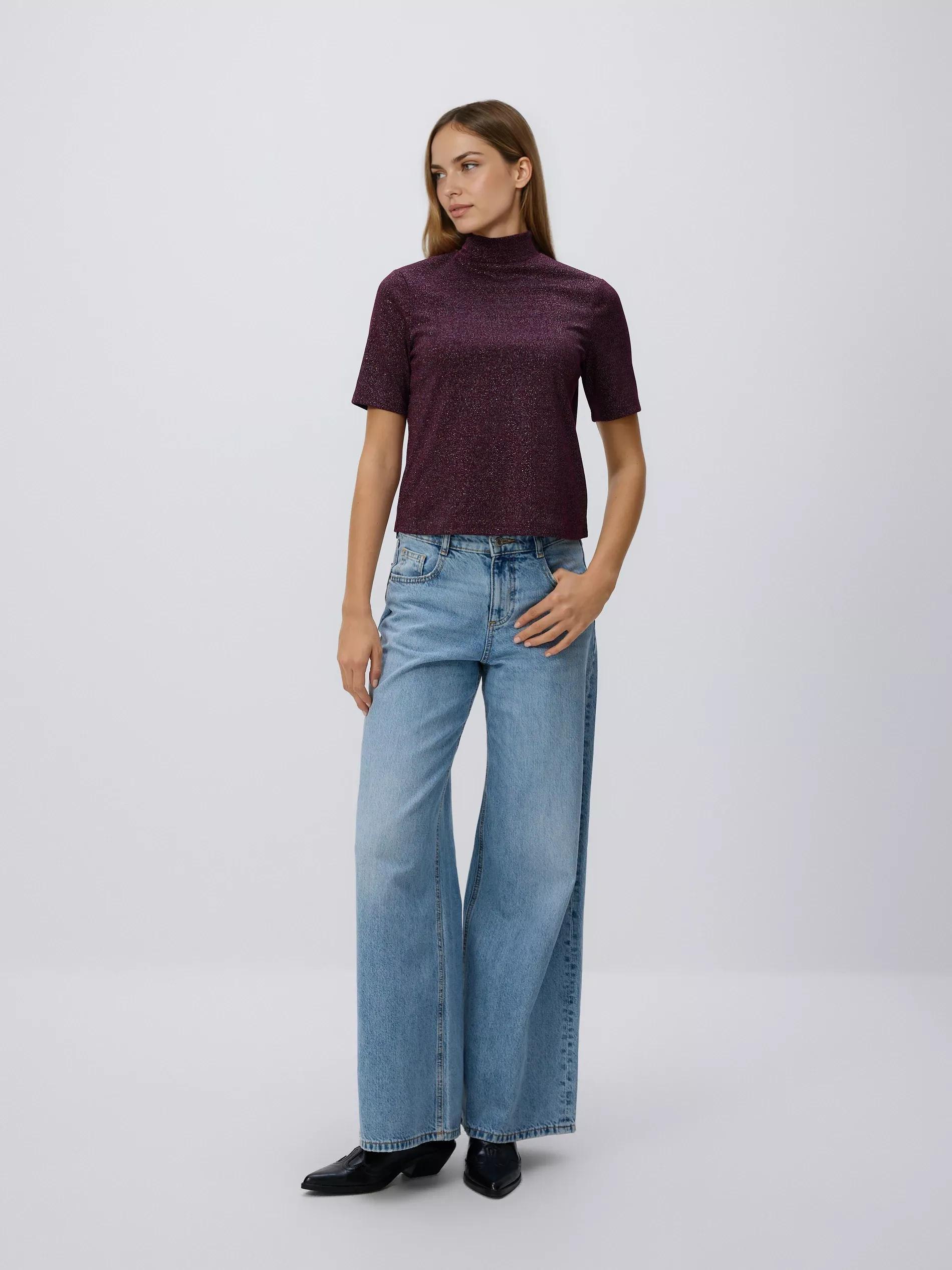 Purple Blouse With A Metallic Thread, Purple, large image number 1