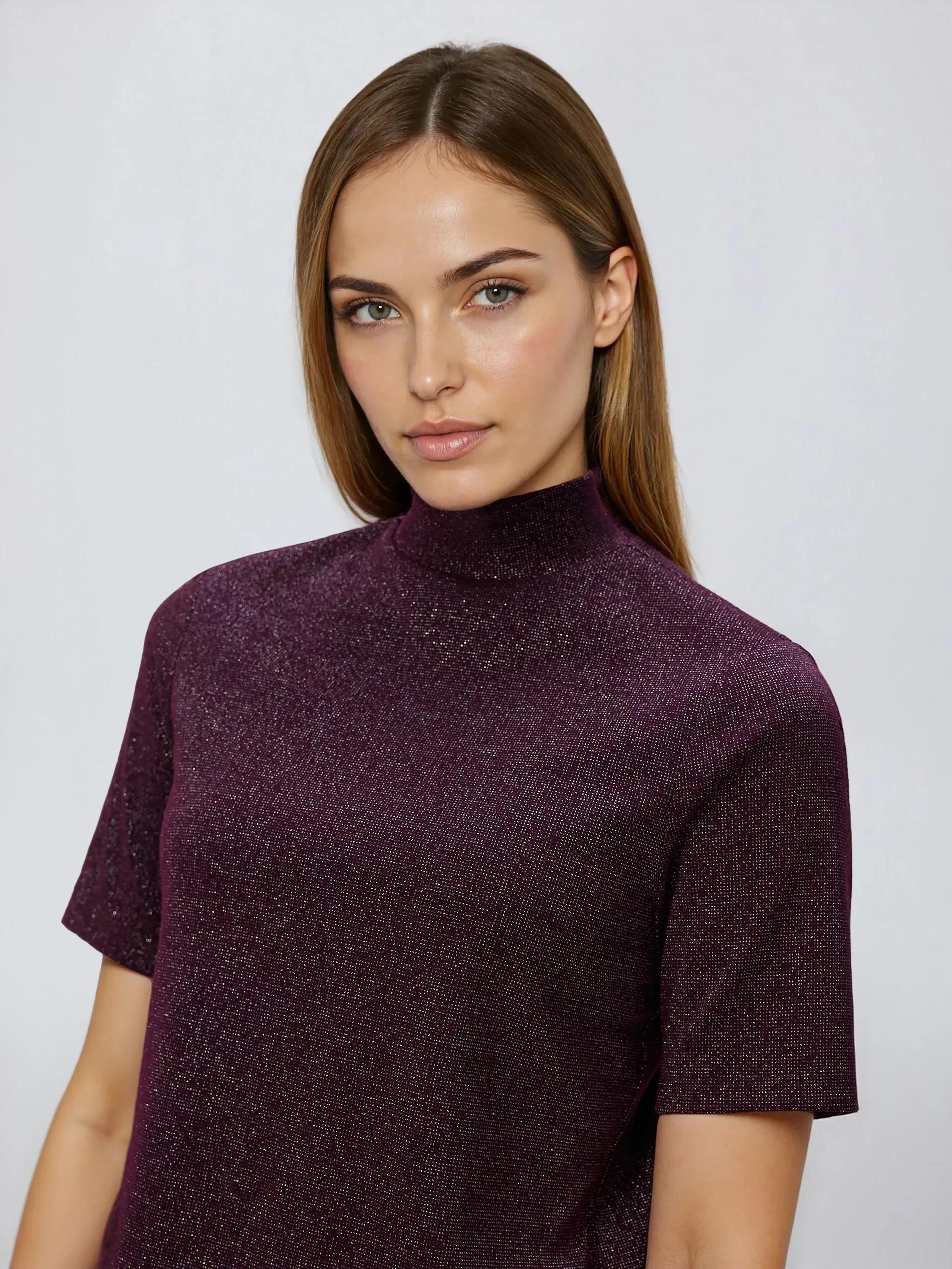 Purple Blouse With A Metallic Thread, Purple, large image number 2
