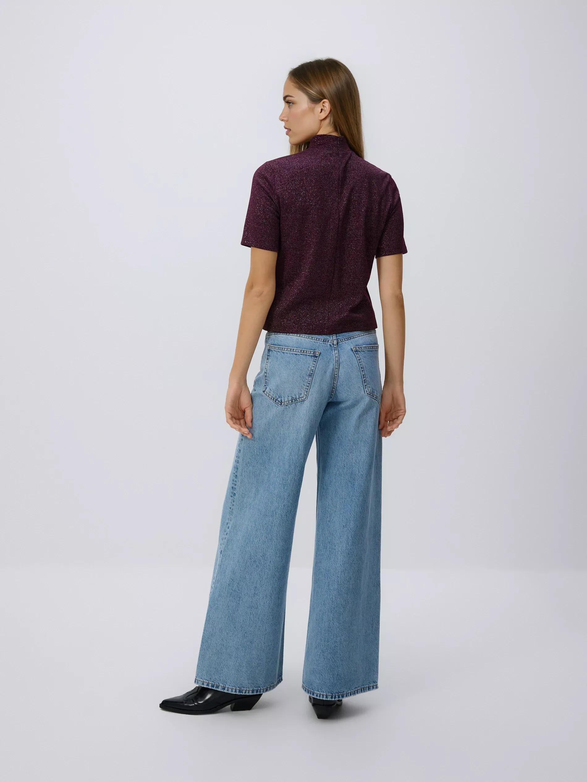 Purple Blouse With A Metallic Thread, Purple, large image number 3